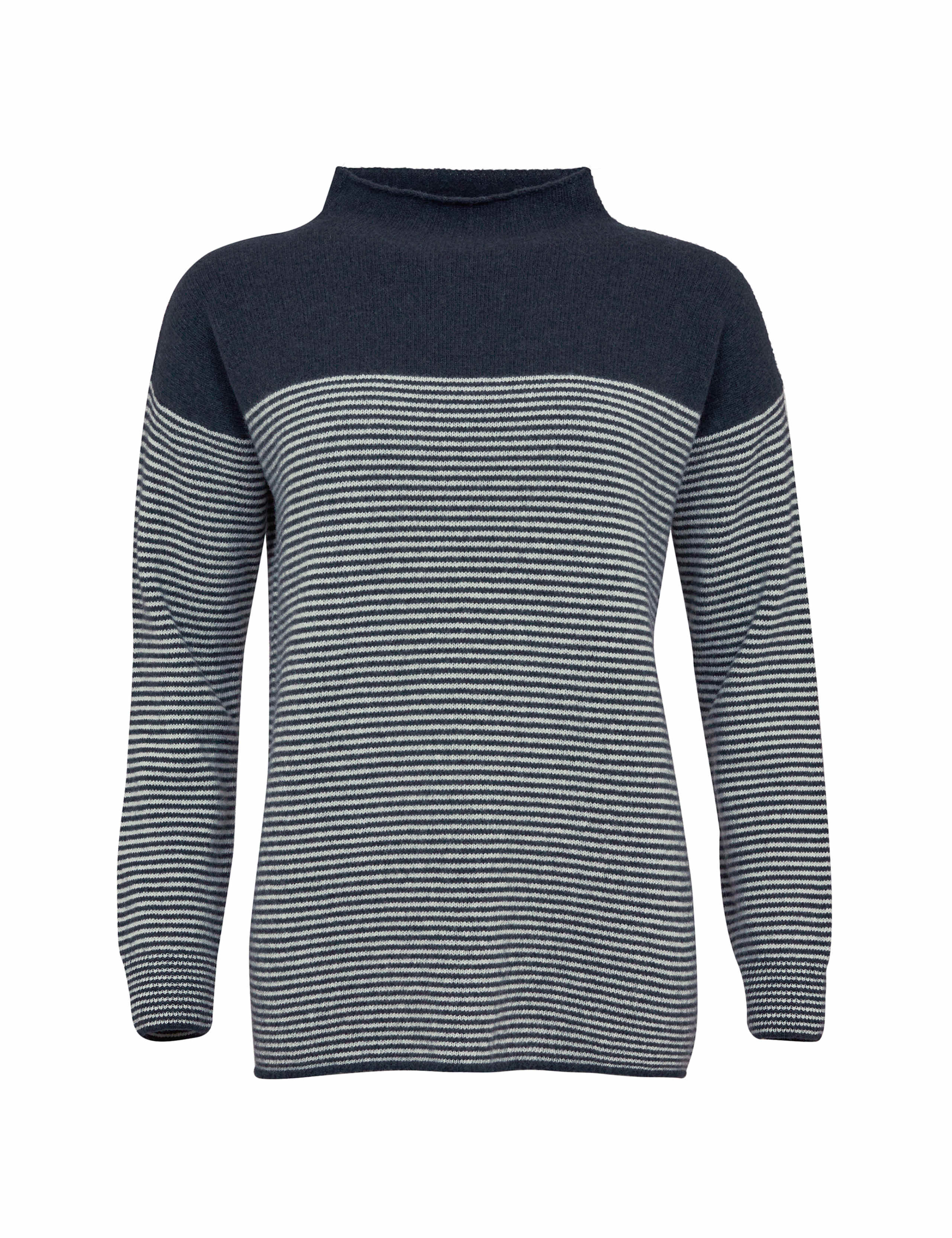 Pure Wool Striped Funnel Neck Jumper 2 of 5