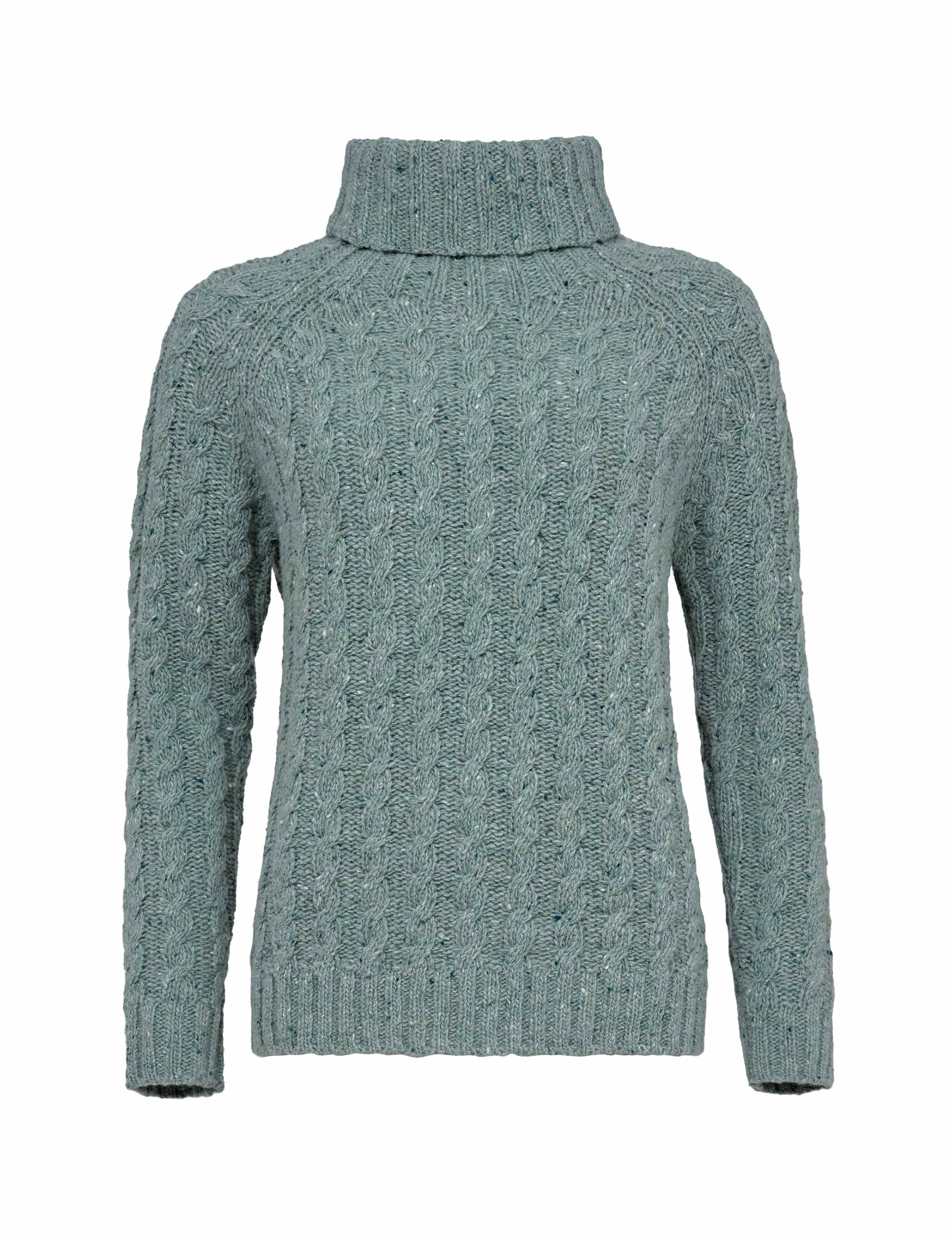 Pure Wool Cable Knit Roll Neck Jumper 2 of 8