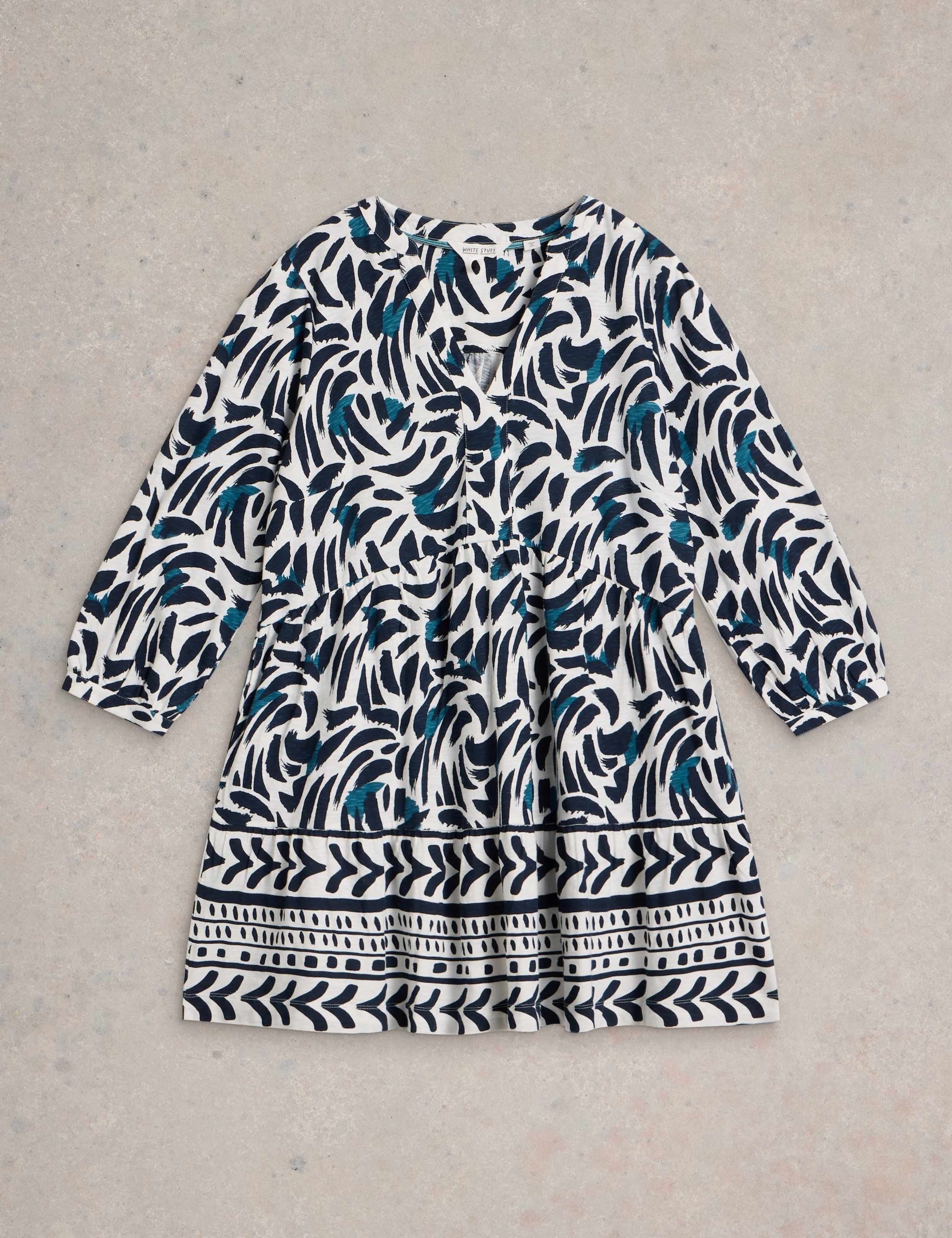 Pure Cotton Printed V-Neck Tunic 2 of 6