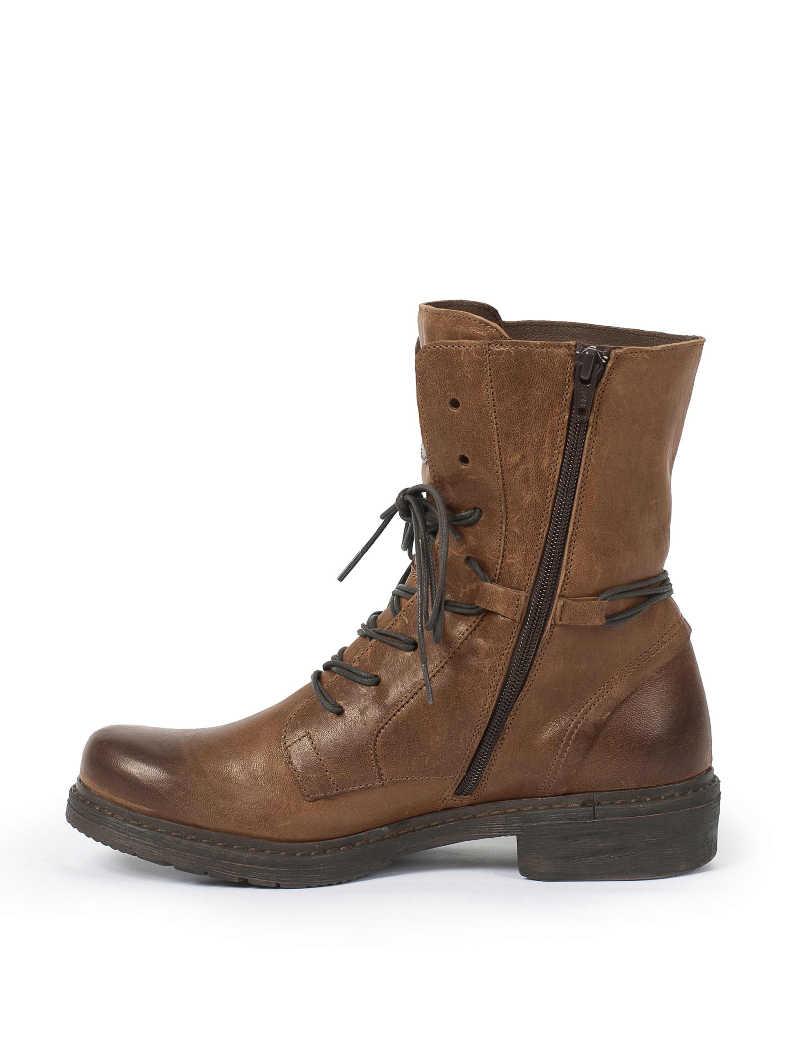 Leather Lace Up Block Heel Ankle Boots 4 of 4