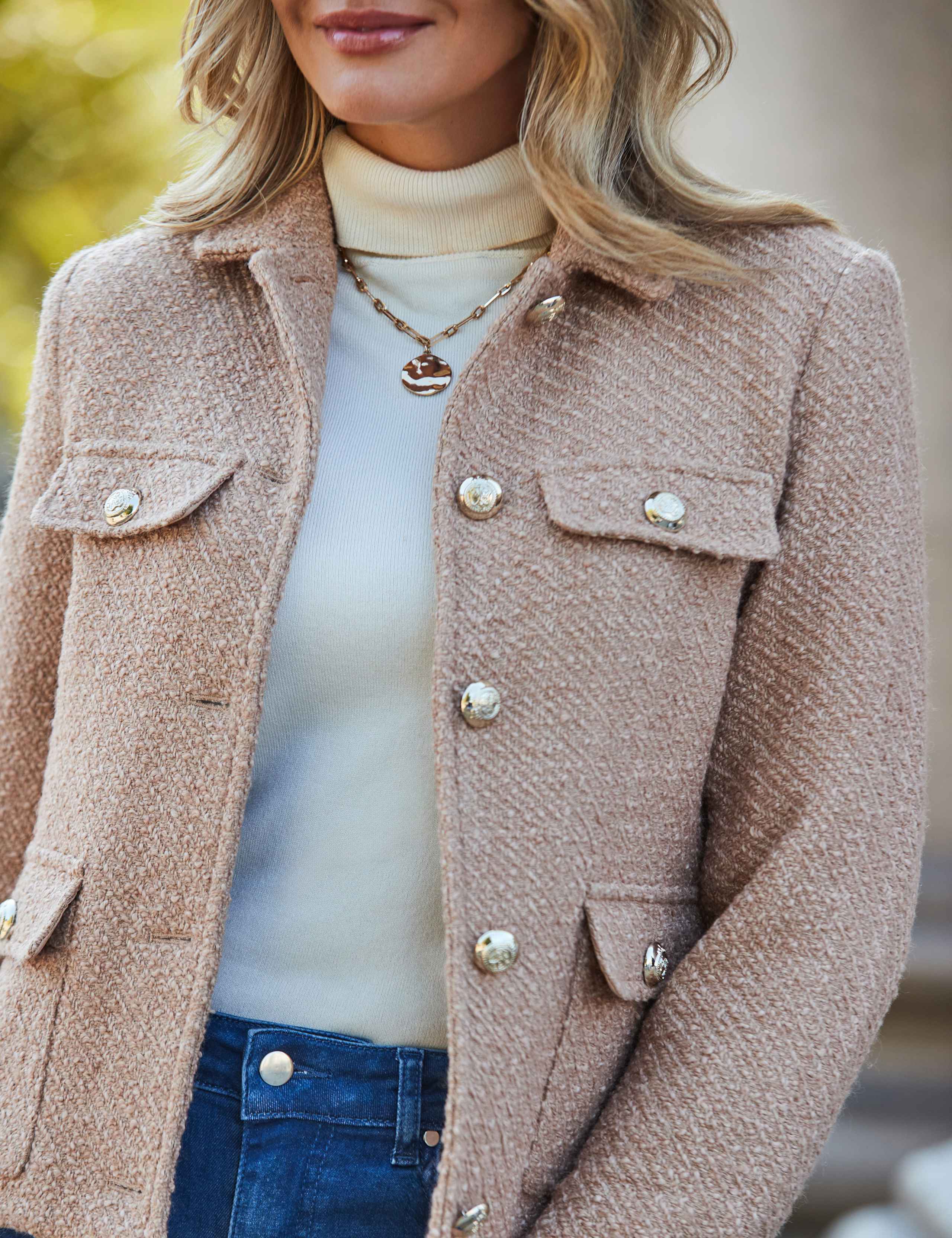 Boucle Pocket Detail Jacket 3 of 5