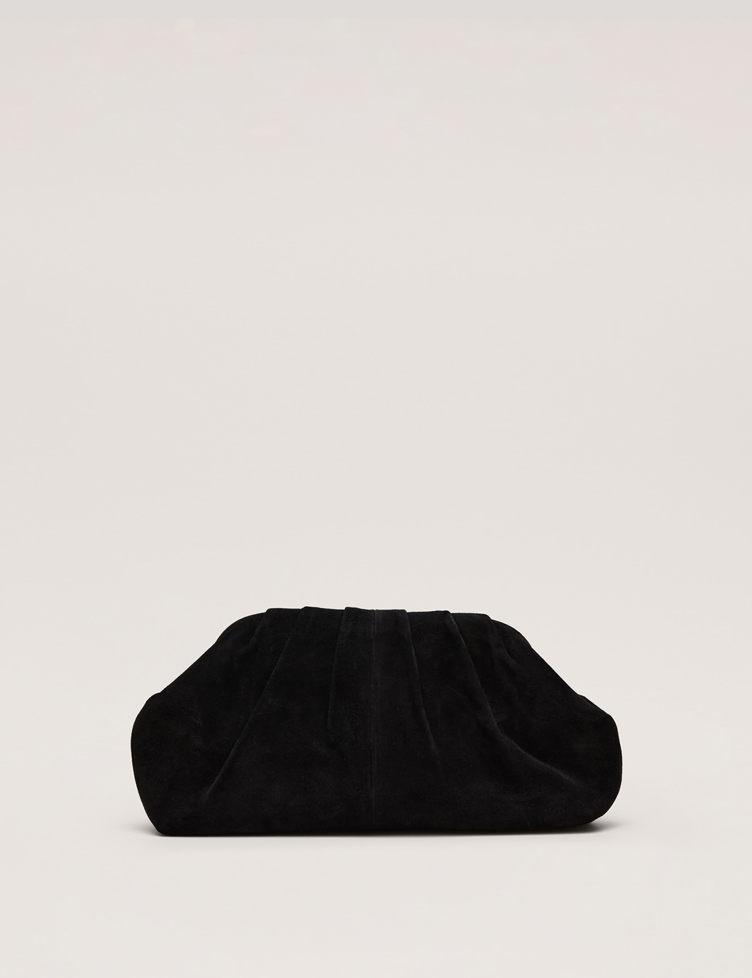 Suede Ruched Chain Strap Clutch Bag 2 of 7