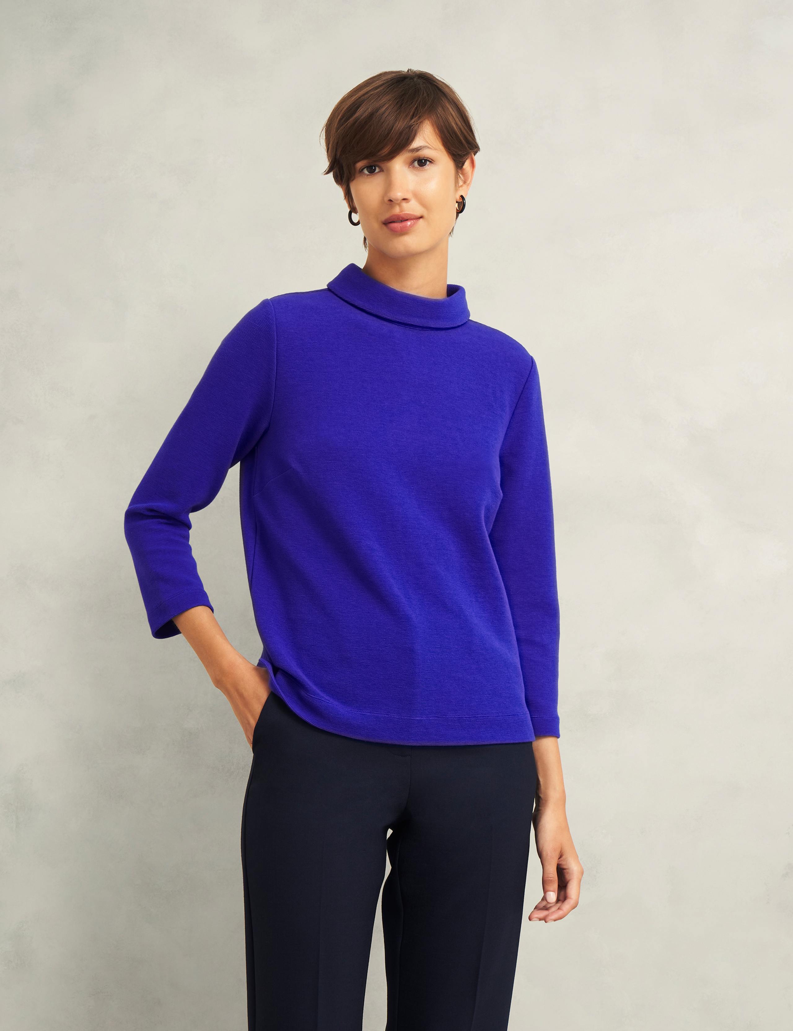 Cotton Blend Roll Neck Top 1 of 5