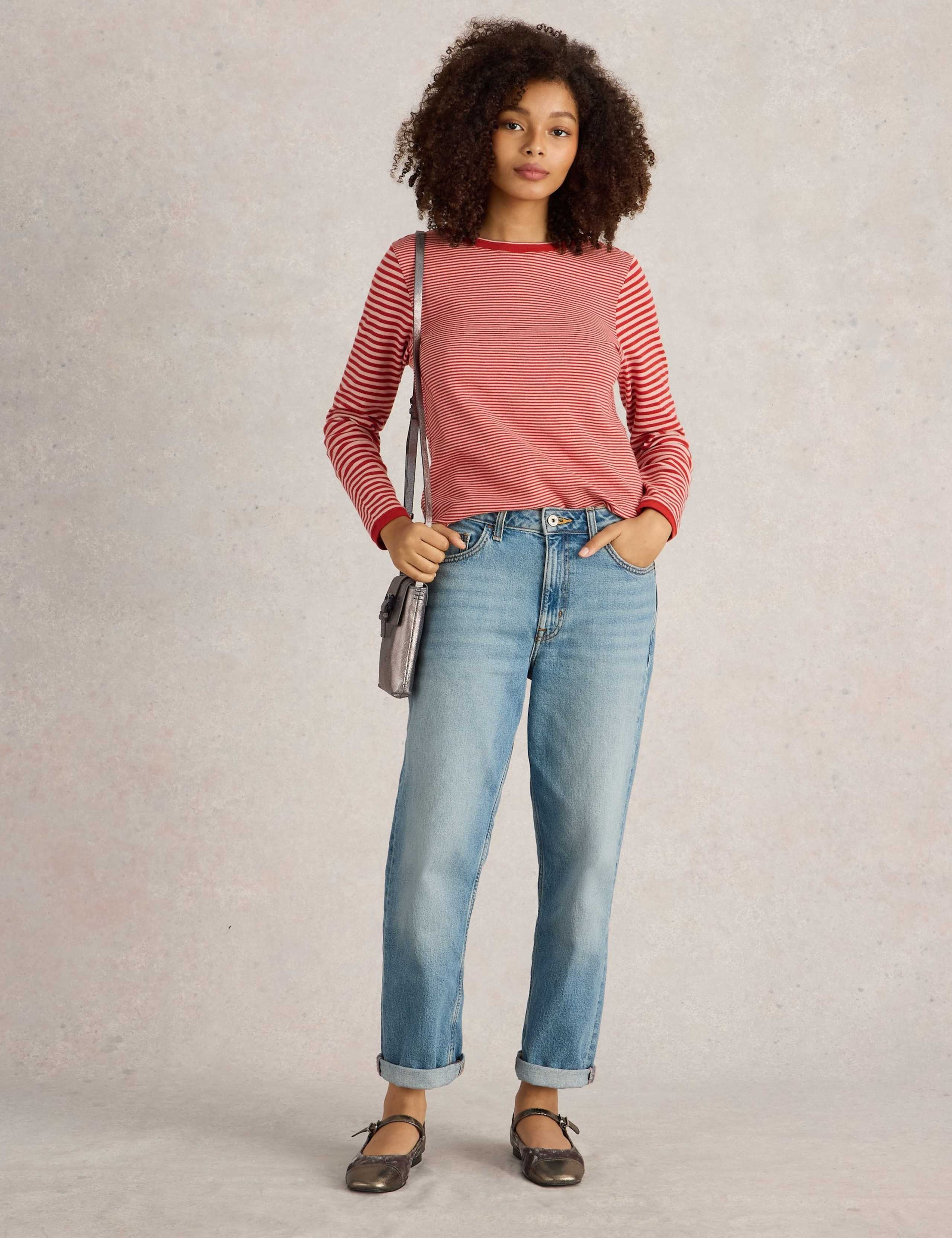 Pure Cotton Striped Sparkly Top 1 of 5