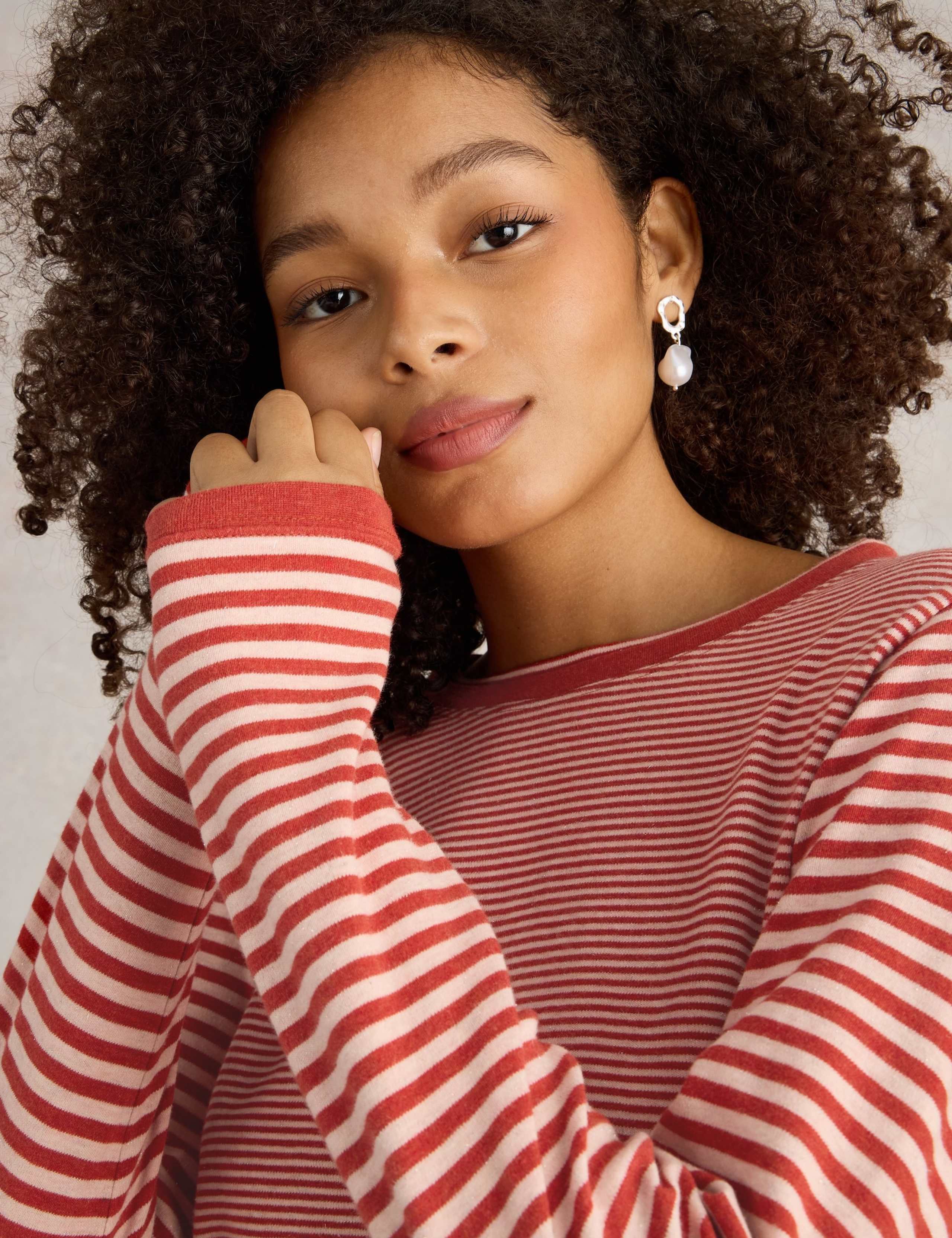 Pure Cotton Striped Sparkly Top 4 of 5