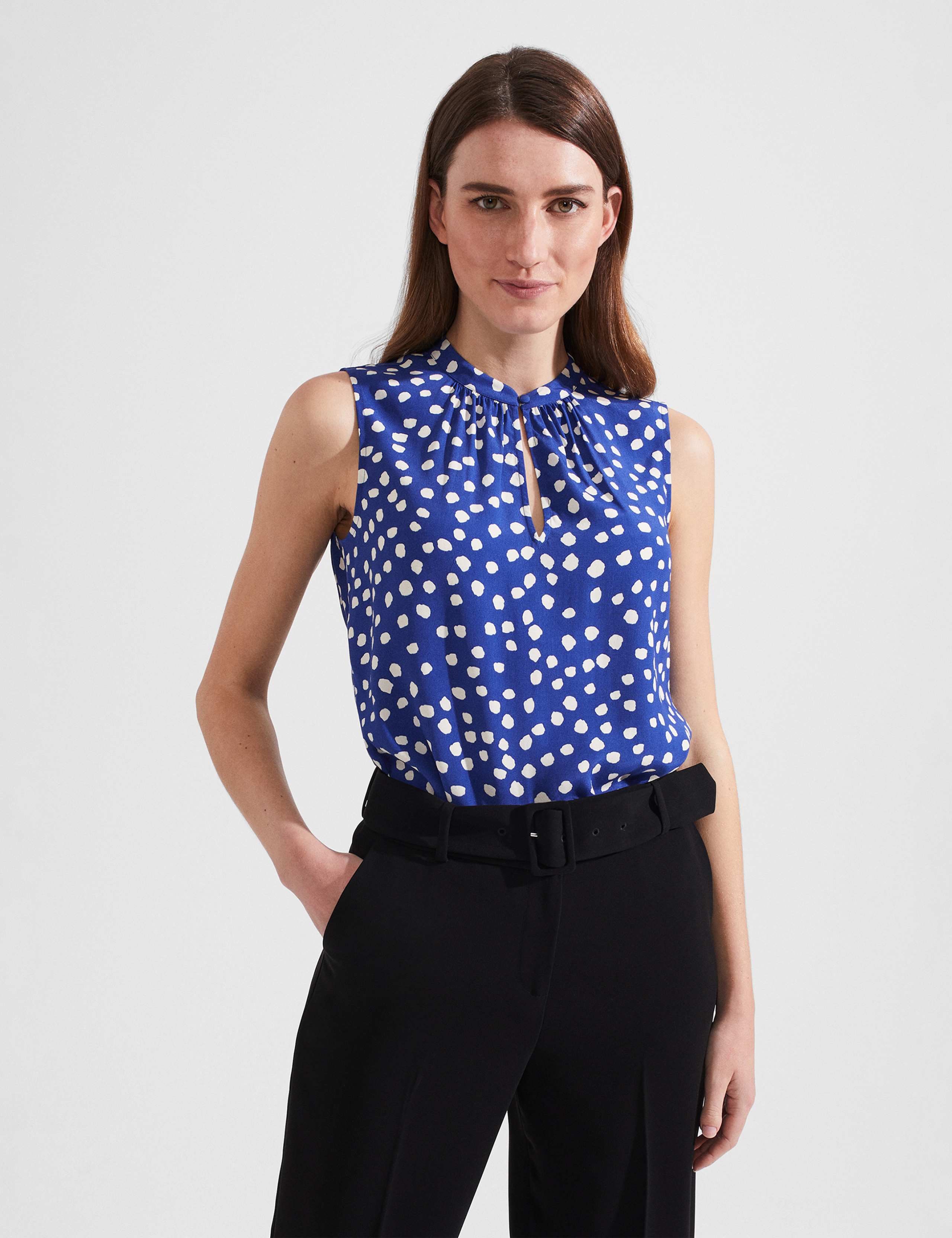 Polka Dot Round Neck Top 1 of 8