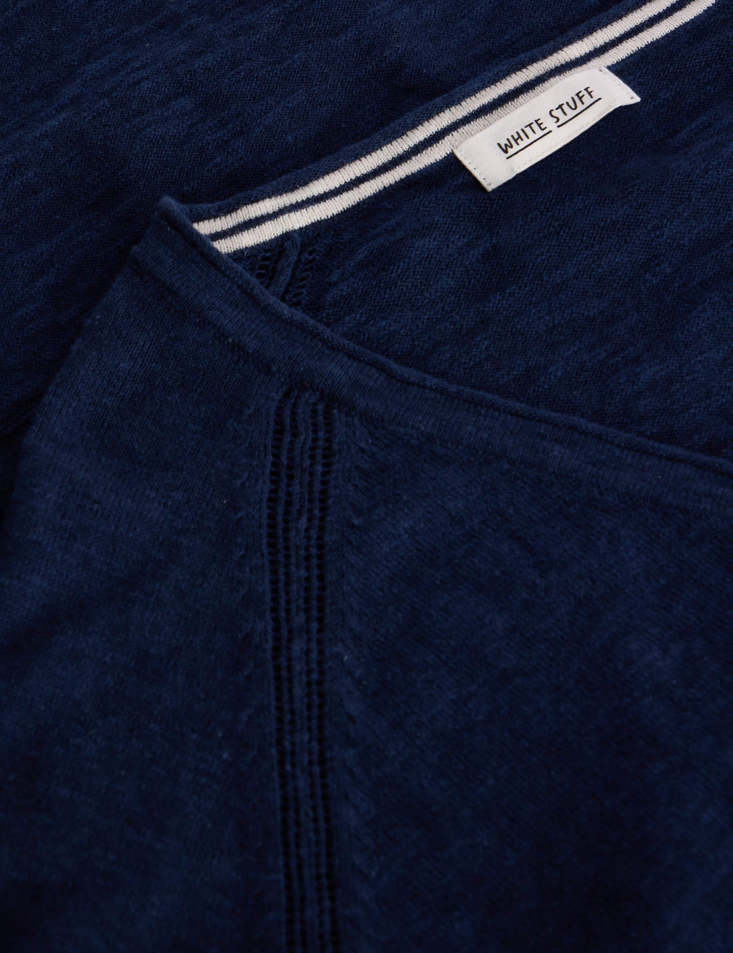 Cotton Rich V-Neck Jumper With Linen 3 of 7