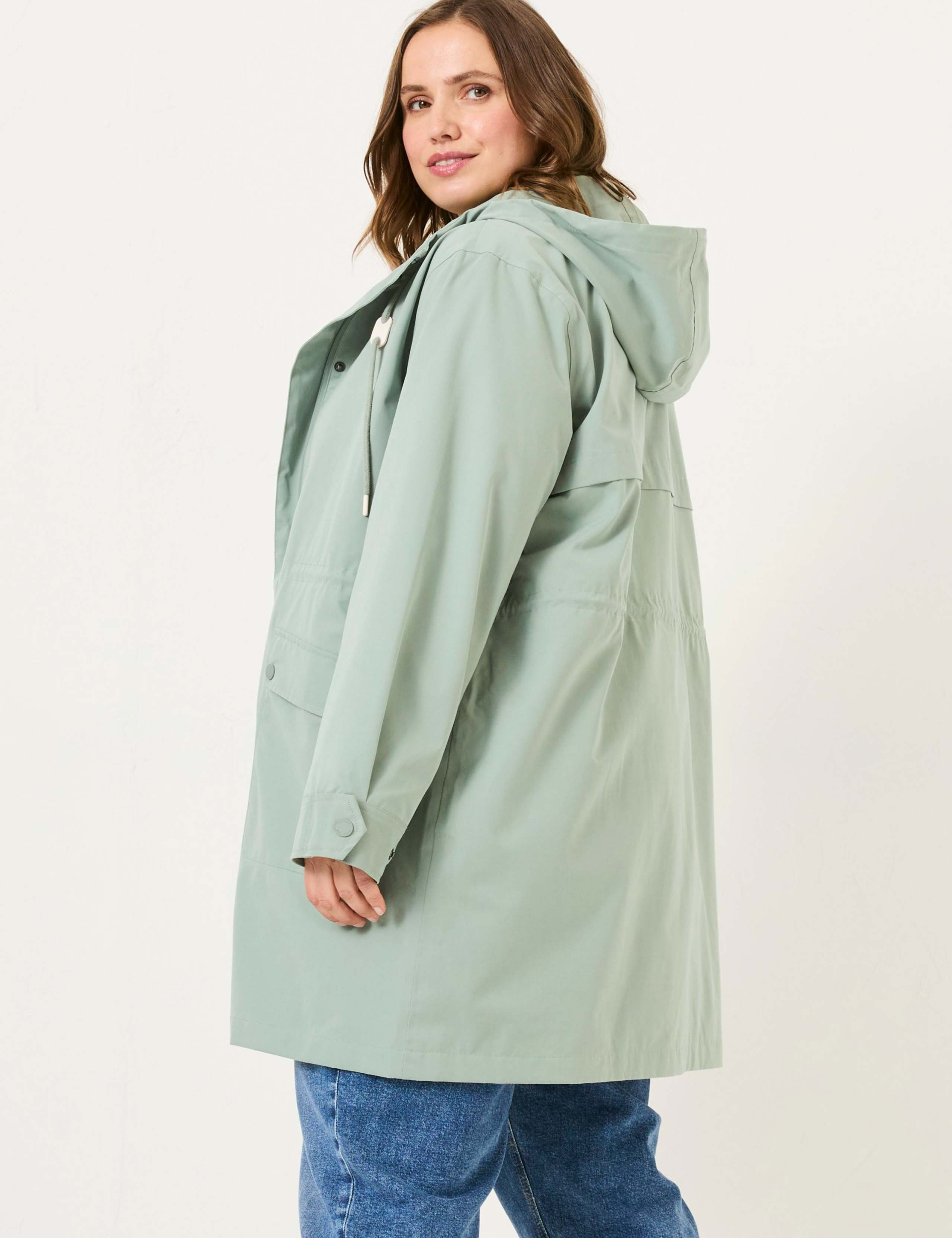 Waterproof Hooded Relaxed Longline Raincoat 8 of 8