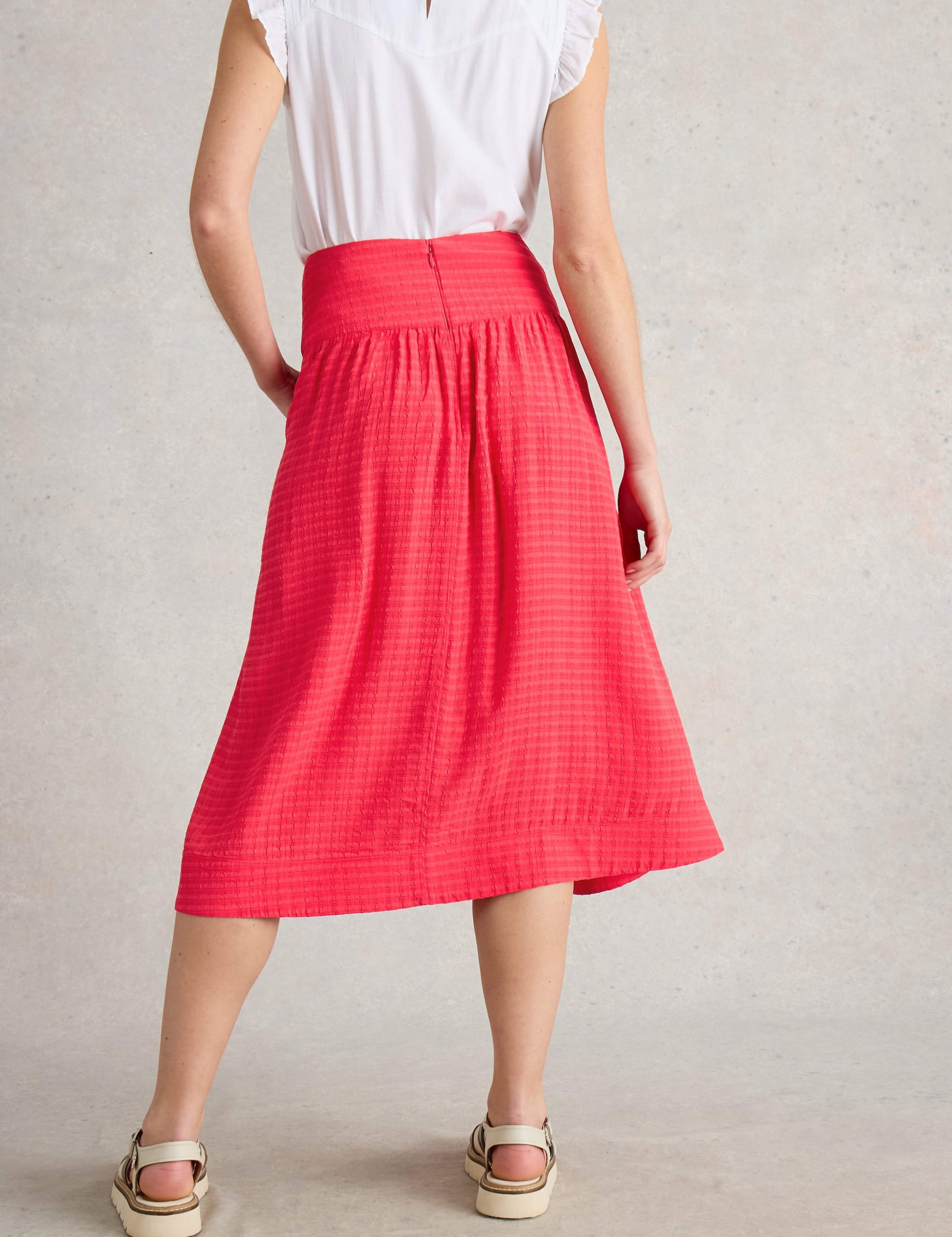 Textured Pleated Midi Skirt 4 of 6