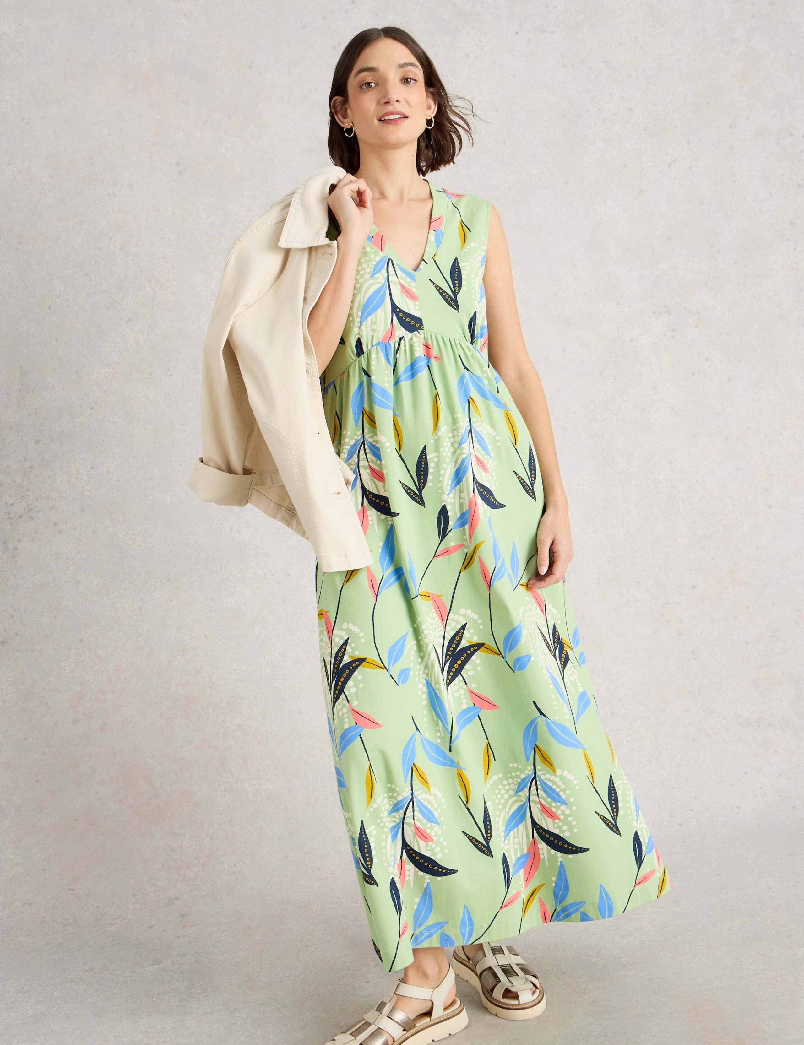 Jersey Printed V-Neck Maxi Tea Dress 3 of 6