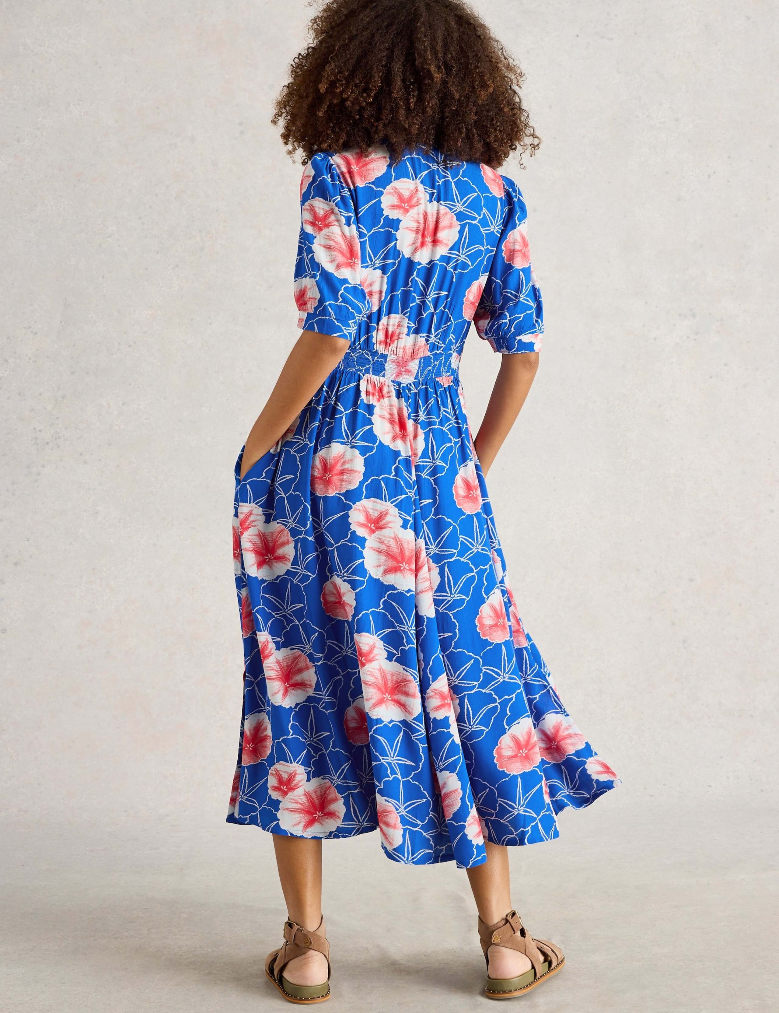 Printed V-Neck Midi Tea Dress 4 of 6