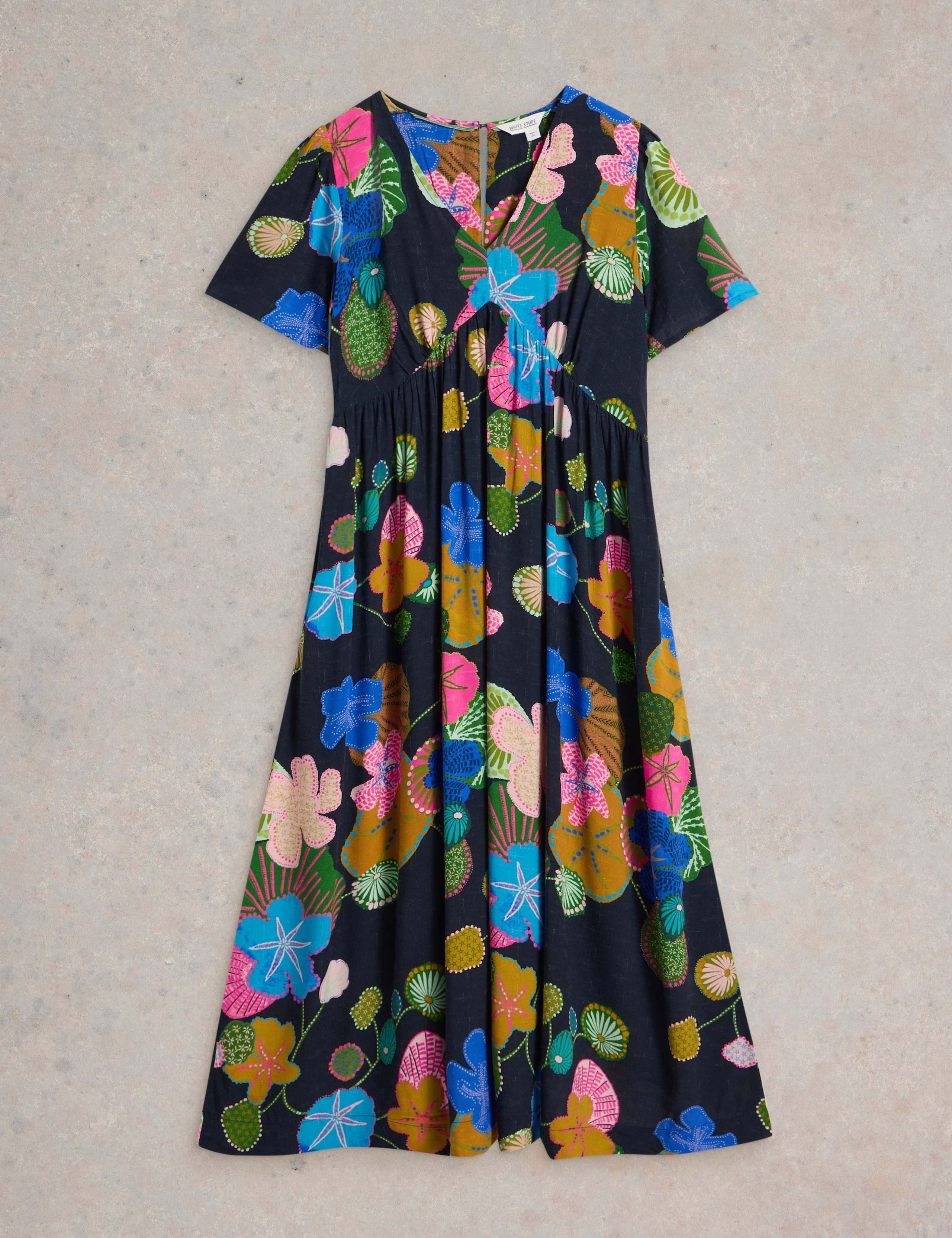 Floral VNeck Midi Tea Dress 2 of 6