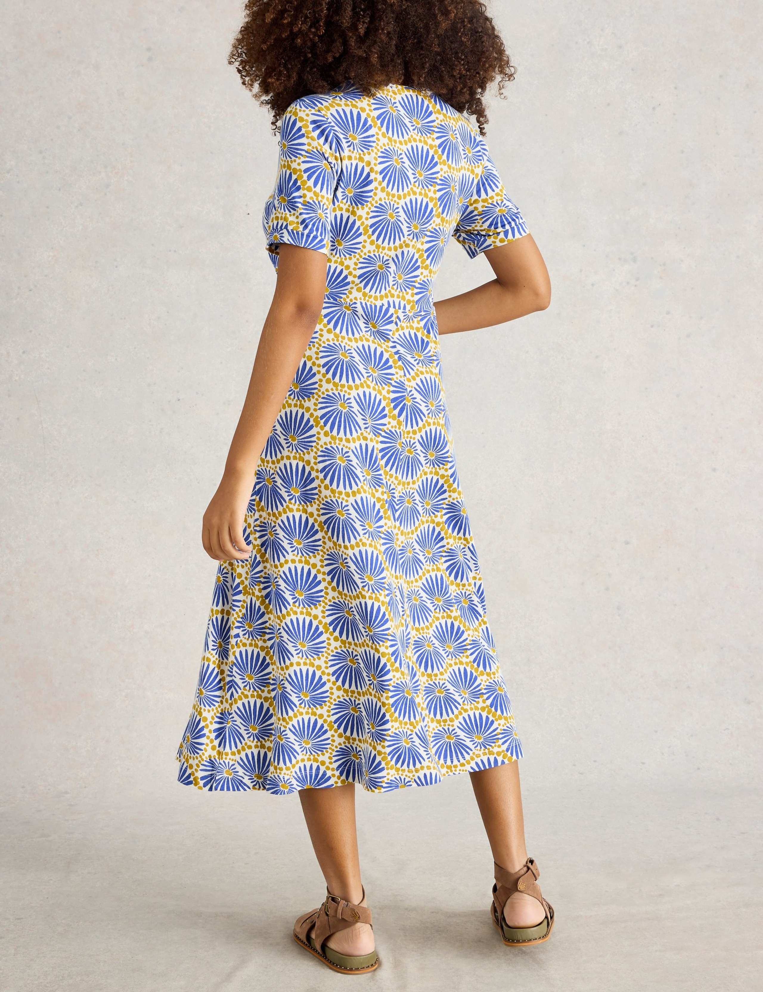 Jersey Printed V-Neck Midi Tea Dress 4 of 6
