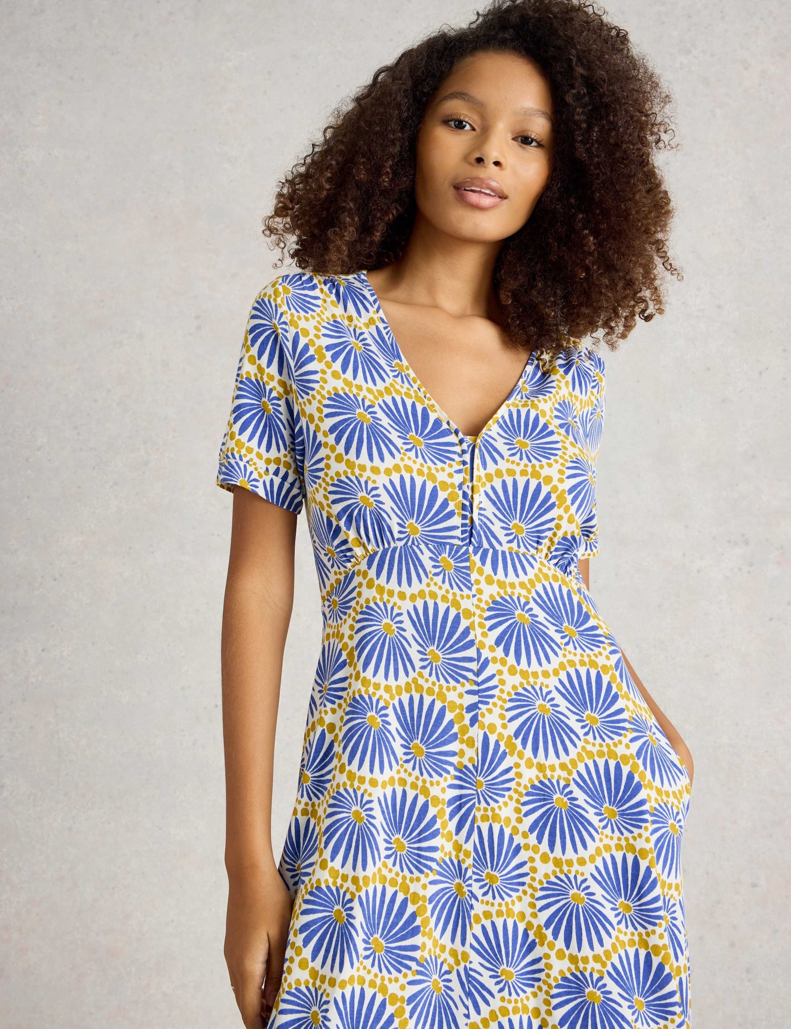 Jersey Printed V-Neck Midi Tea Dress 5 of 6
