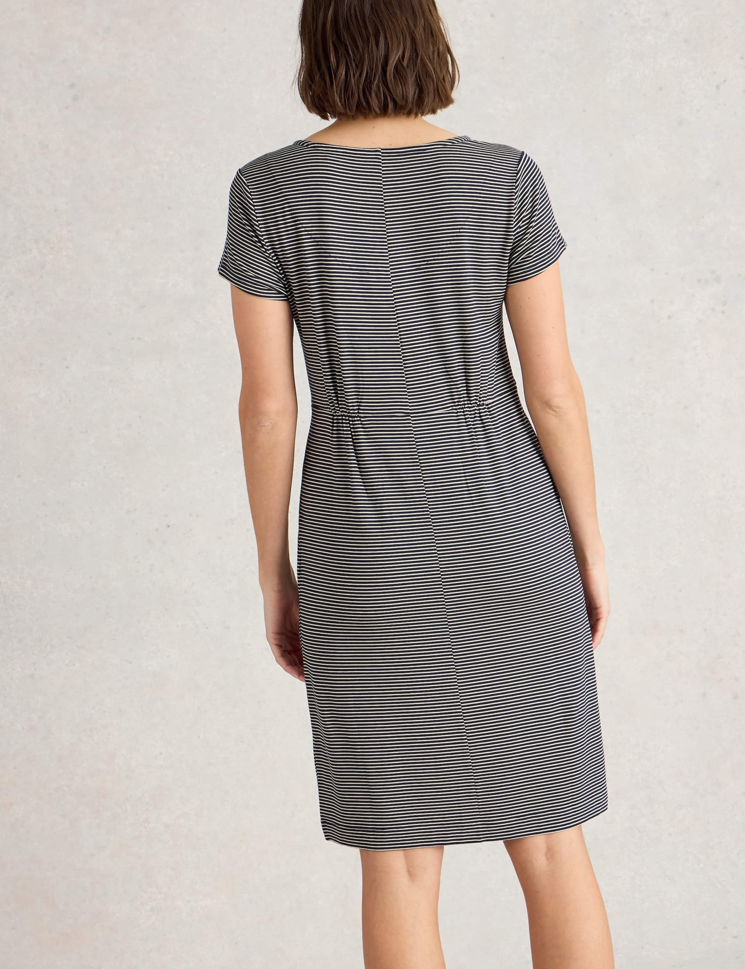 Jersey Striped V-Neck Tea Dress 4 of 6