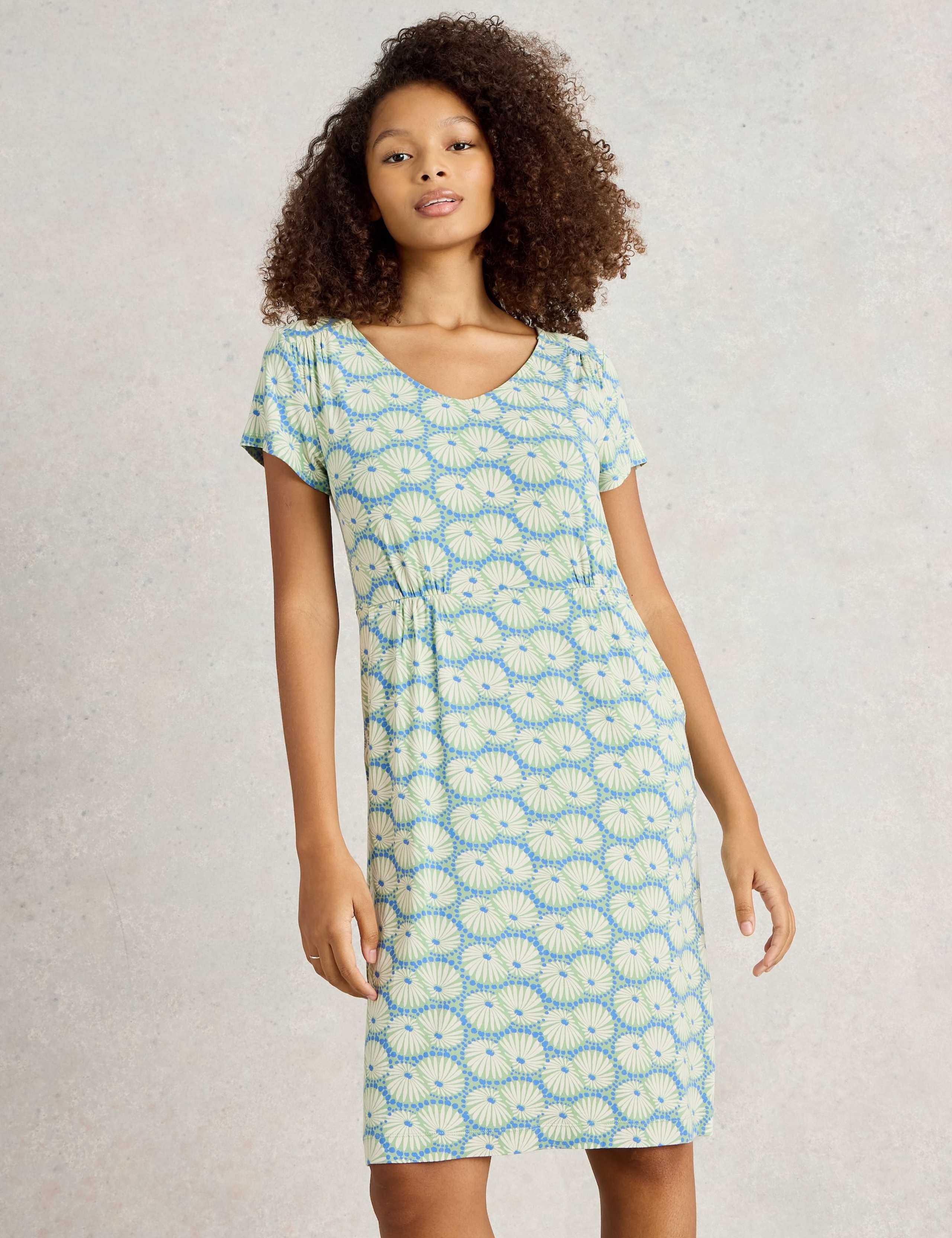 Jersey Printed V-Neck Knee Length Tea Dress 5 of 6