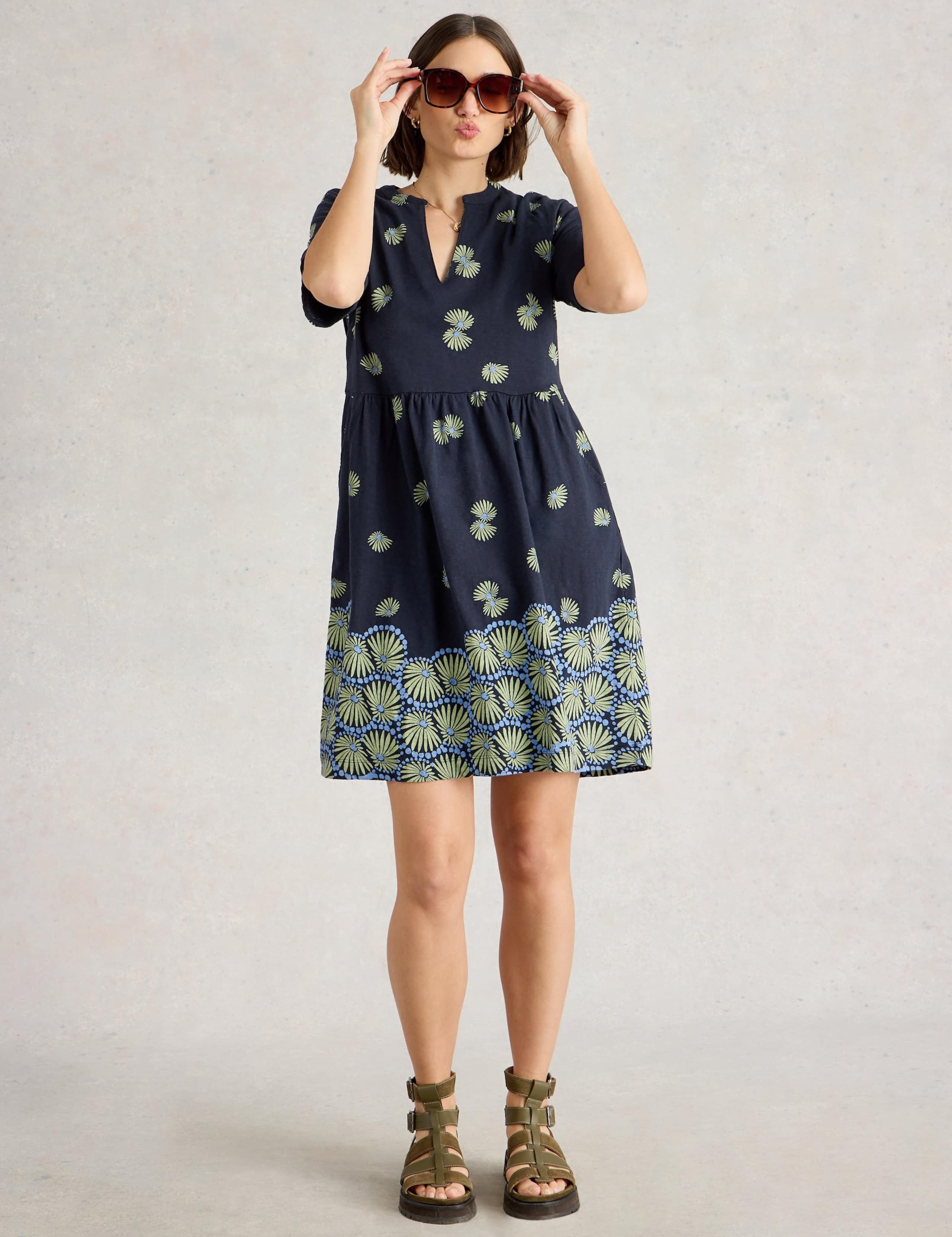Pure Cotton Jersey Printed Smock Dress 3 of 6