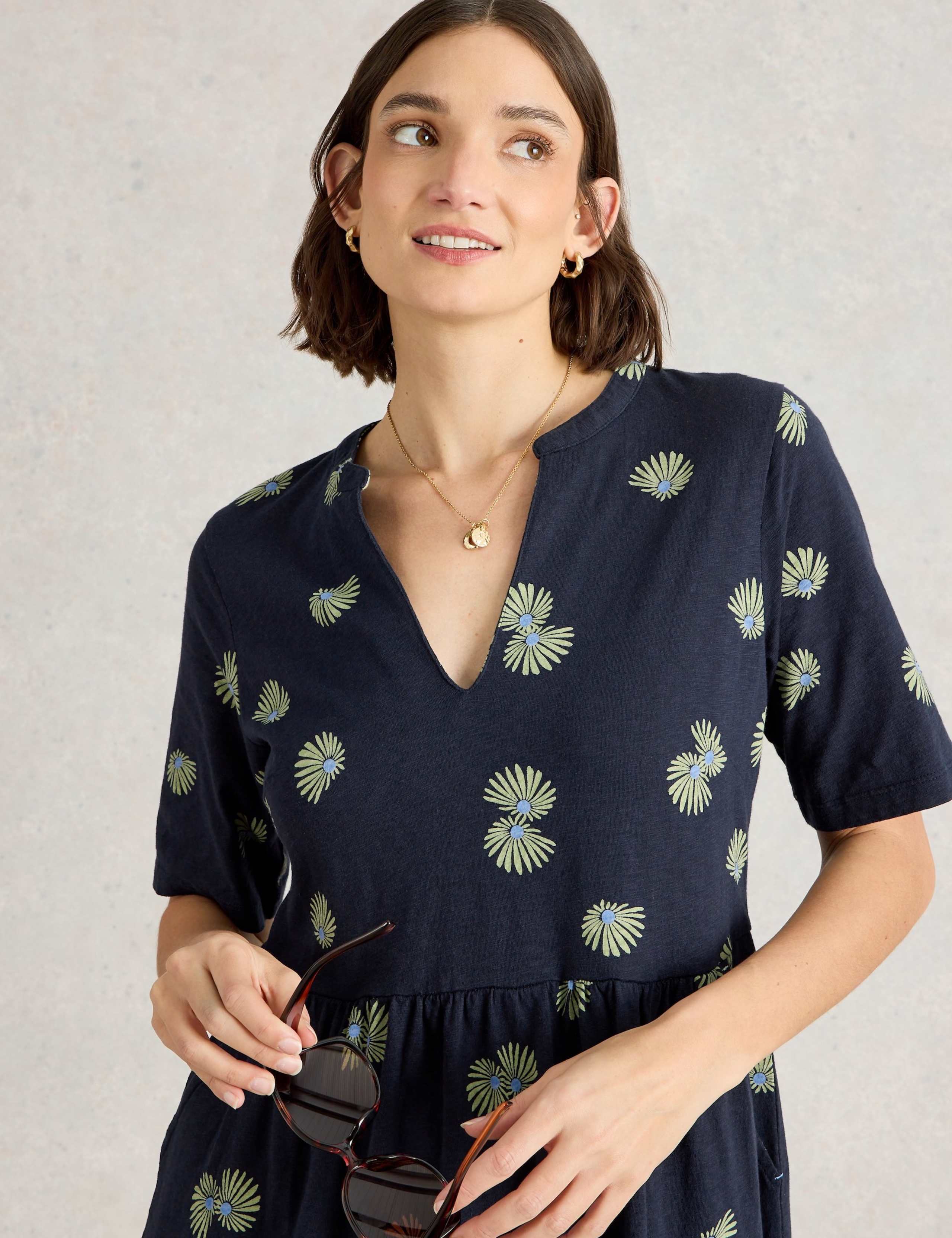 Pure Cotton Jersey Printed Smock Dress 5 of 6