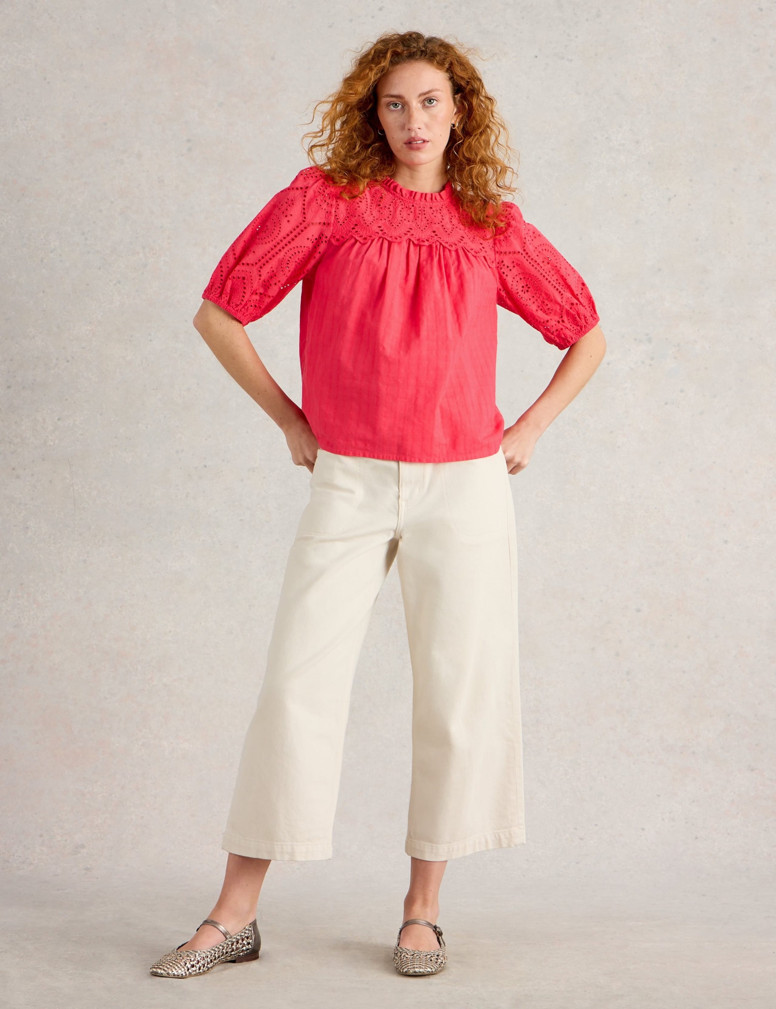 Pure Cotton Broderie Top 3 of 6