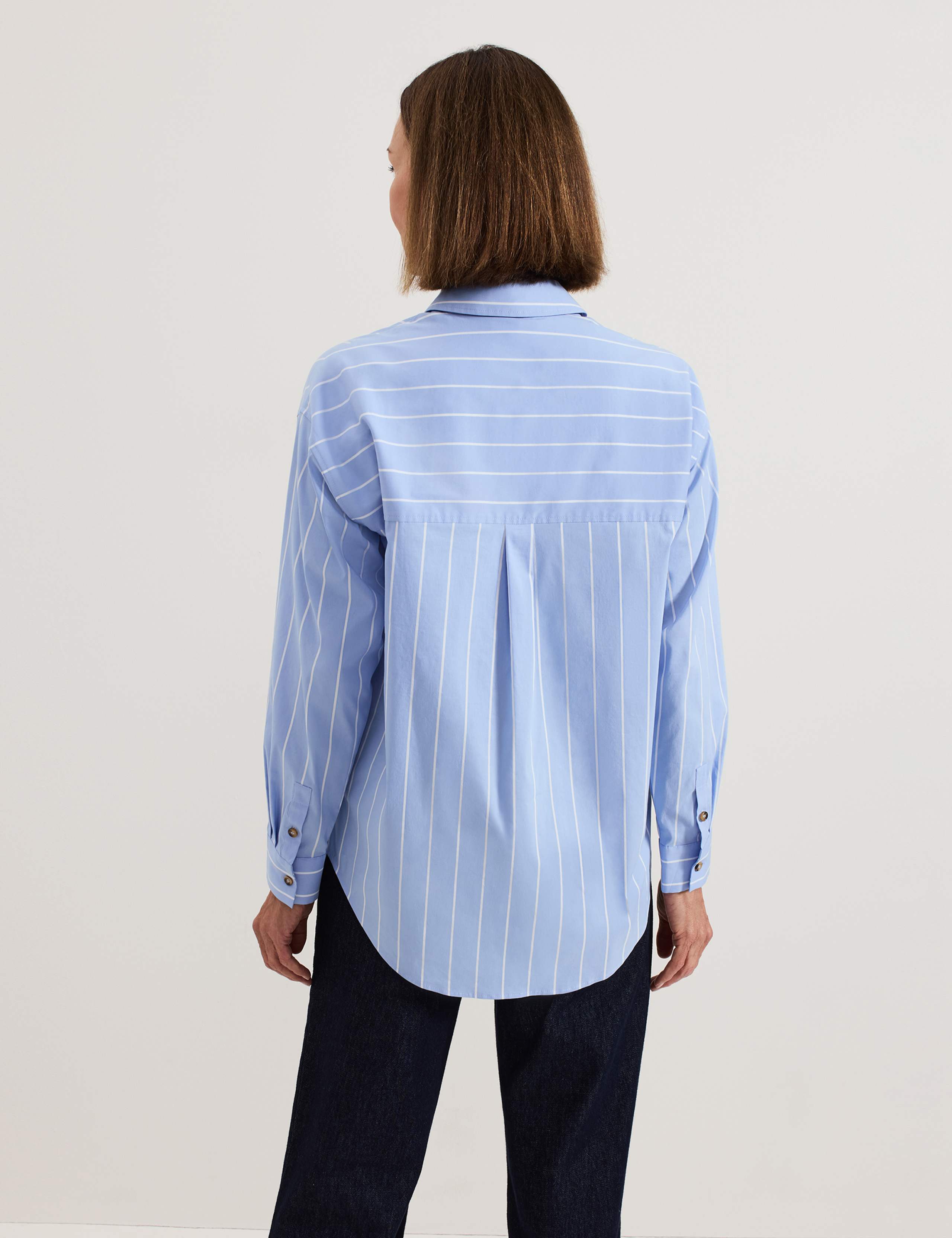 Cotton Blend Striped Collared Shirt 4 of 6