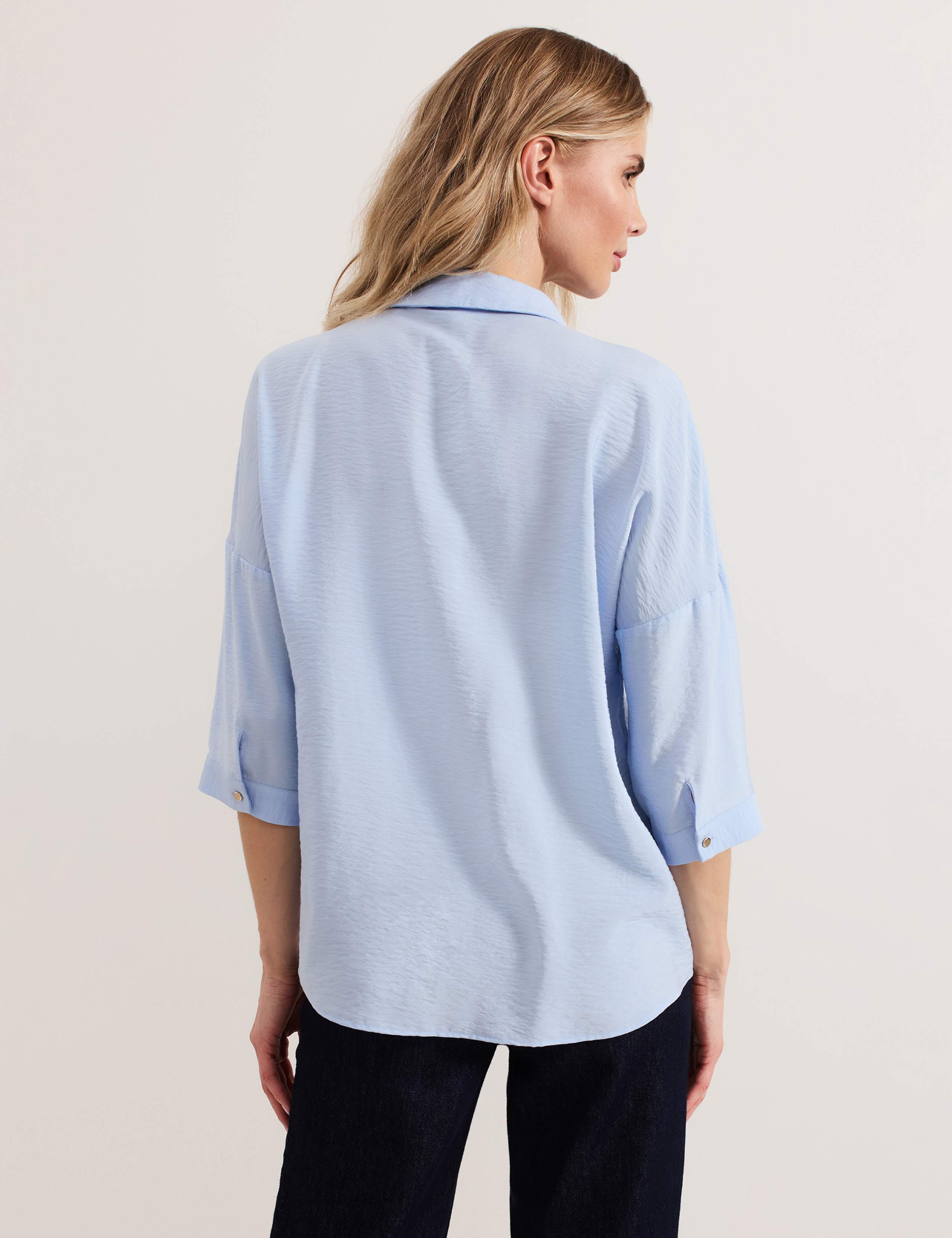 Collared Zip Pleat Detail Shirt 4 of 6