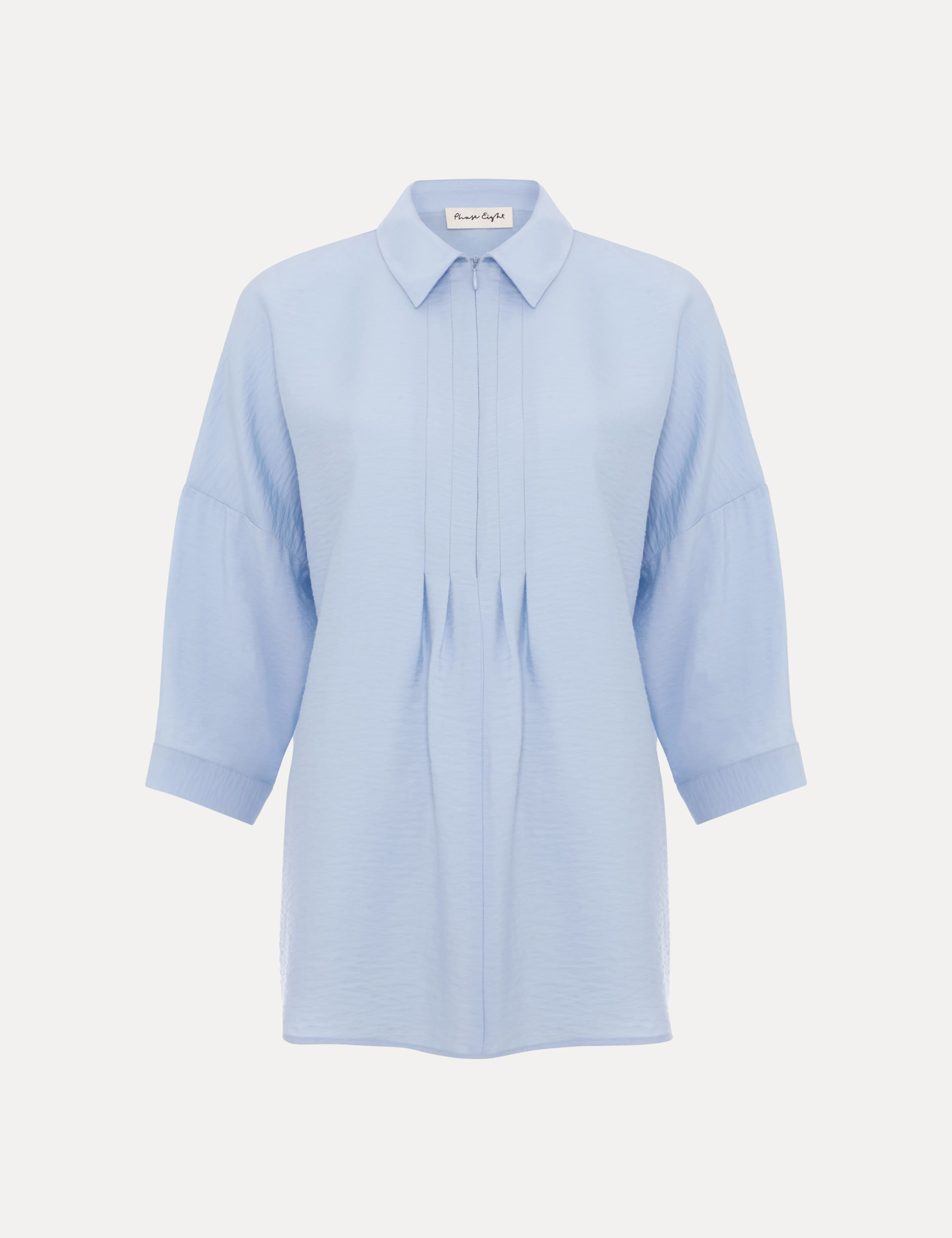 Collared Zip Pleat Detail Shirt 2 of 6