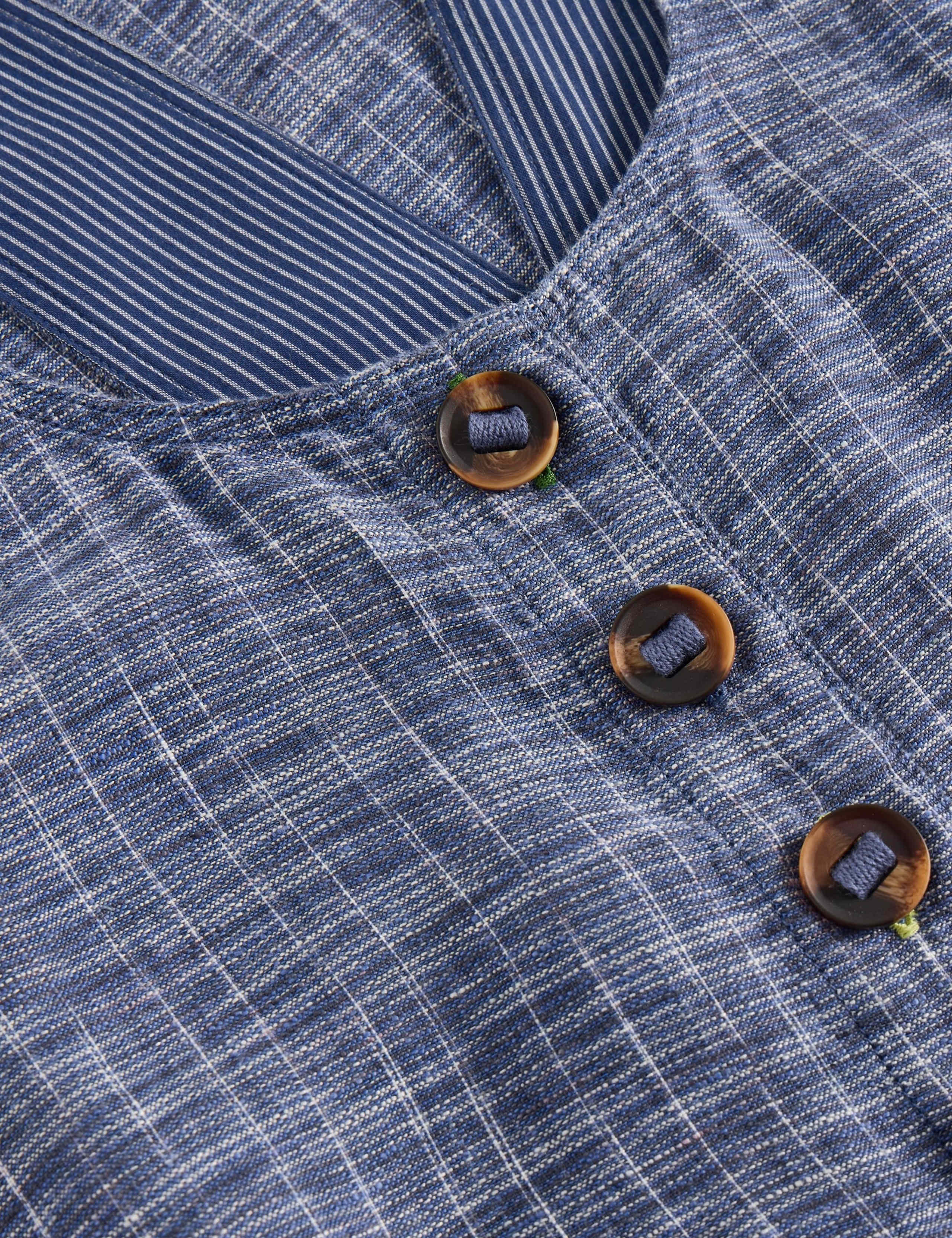 Pure Linen Cropped Dungarees 6 of 6