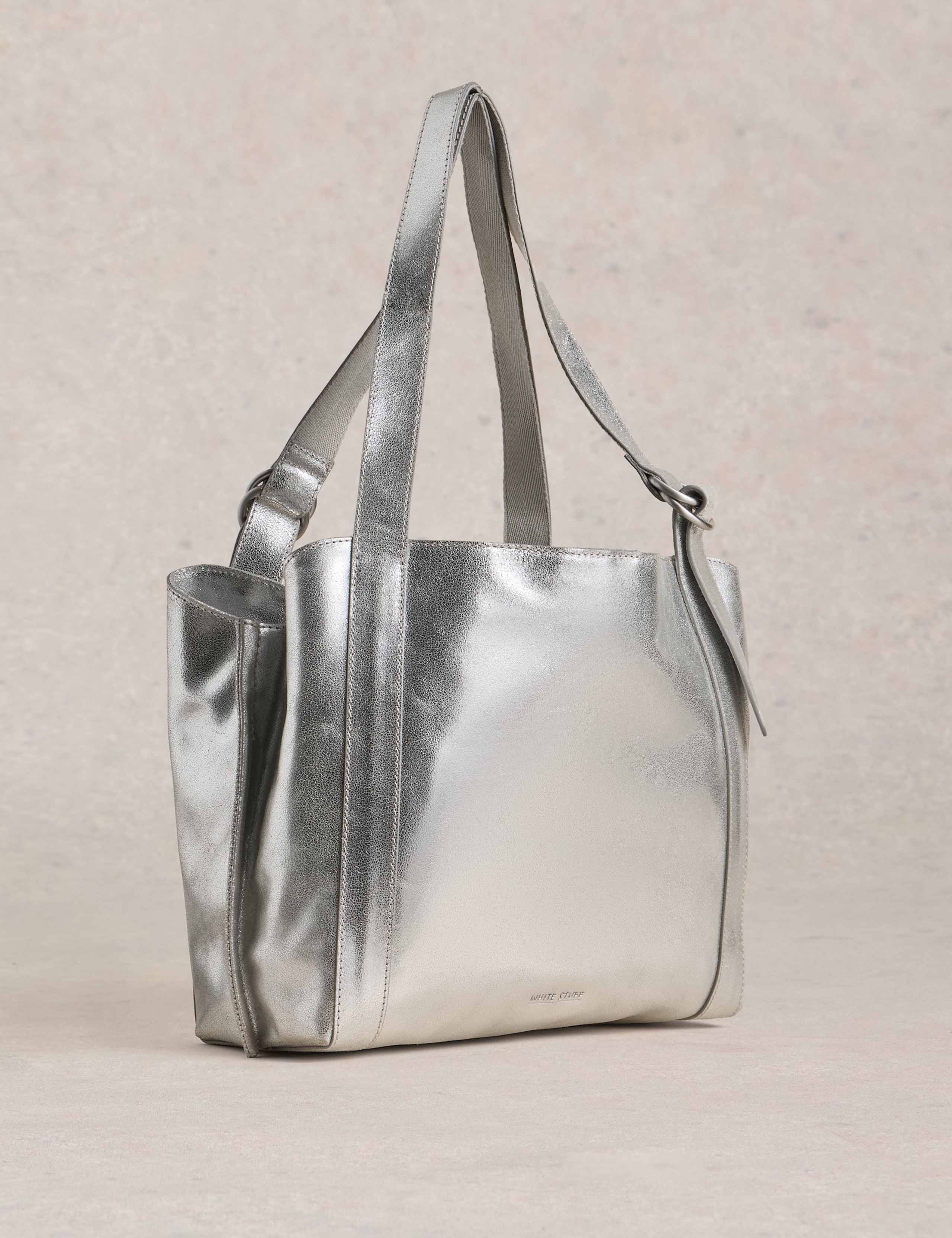 Metallic Leather Tote Bag 3 of 5