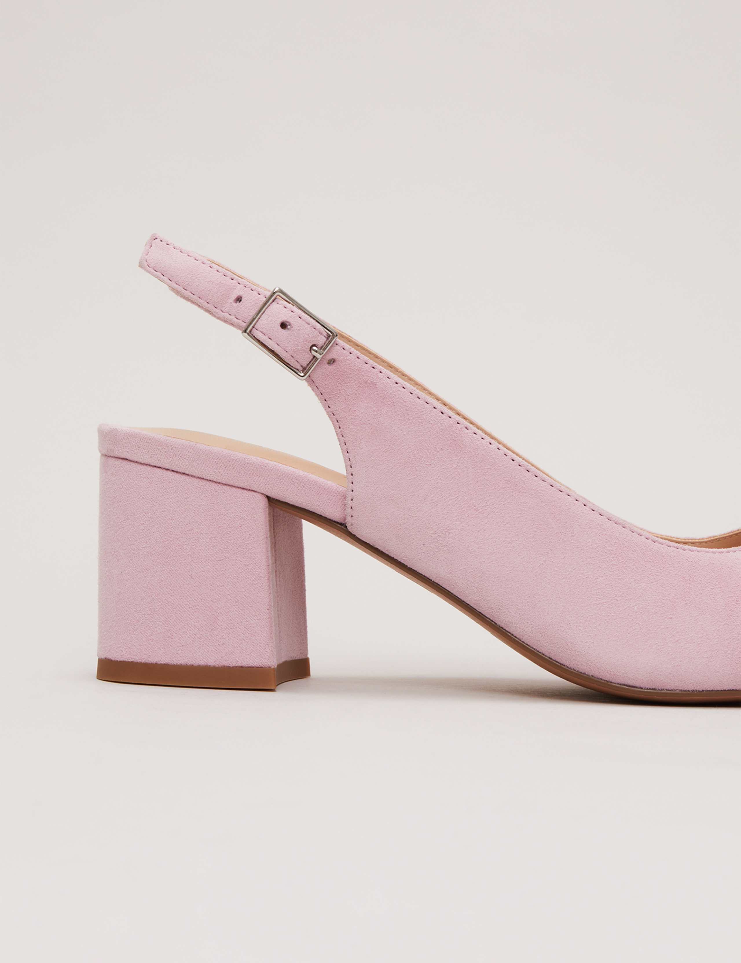 Suede Embellished Block Heel Court Shoes 7 of 9