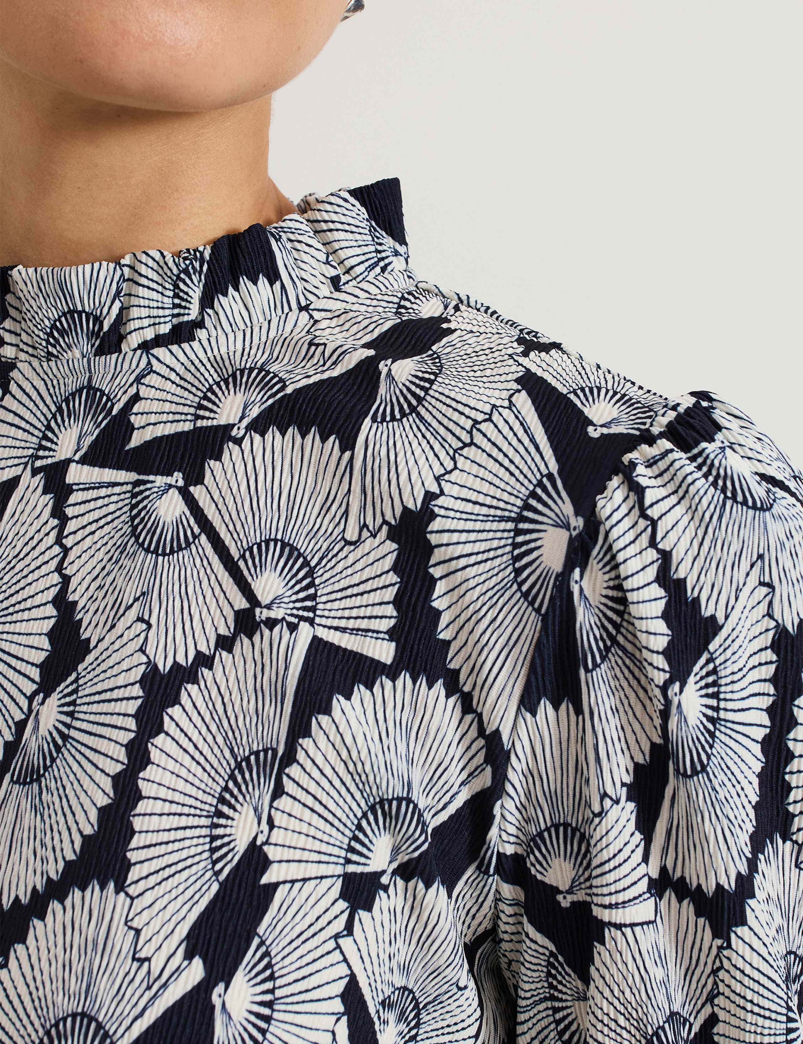 Printed Funnel Neck Top 6 of 8