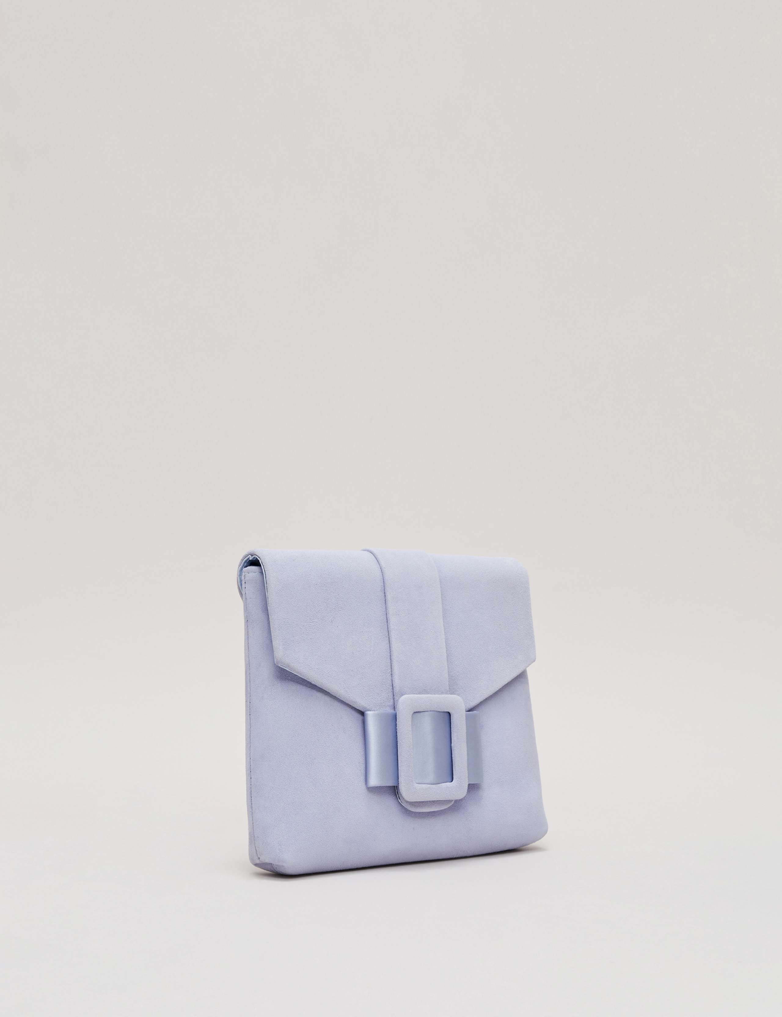 Suede Buckle Detail Clutch Bag 4 of 7