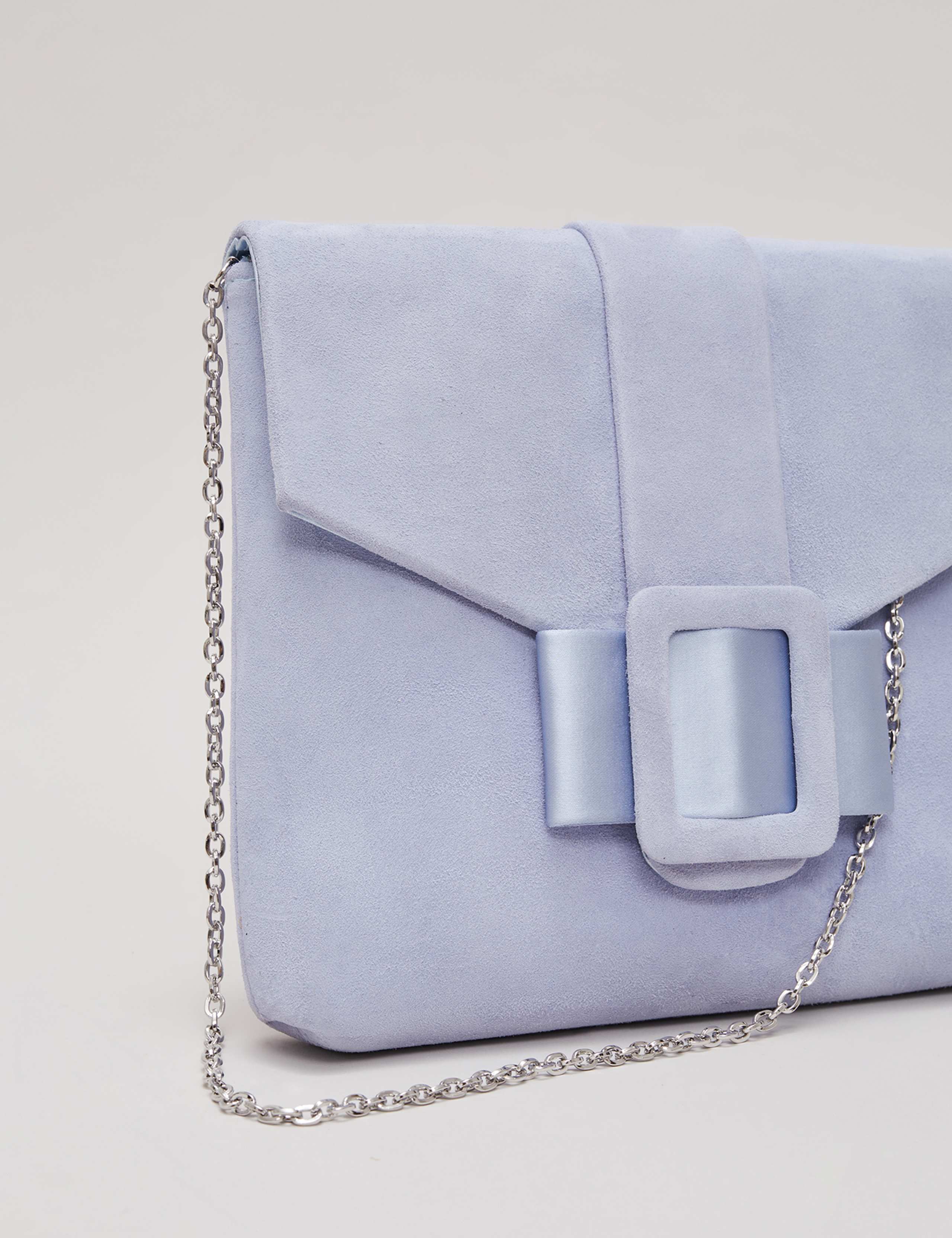 Suede Buckle Detail Clutch Bag 5 of 7