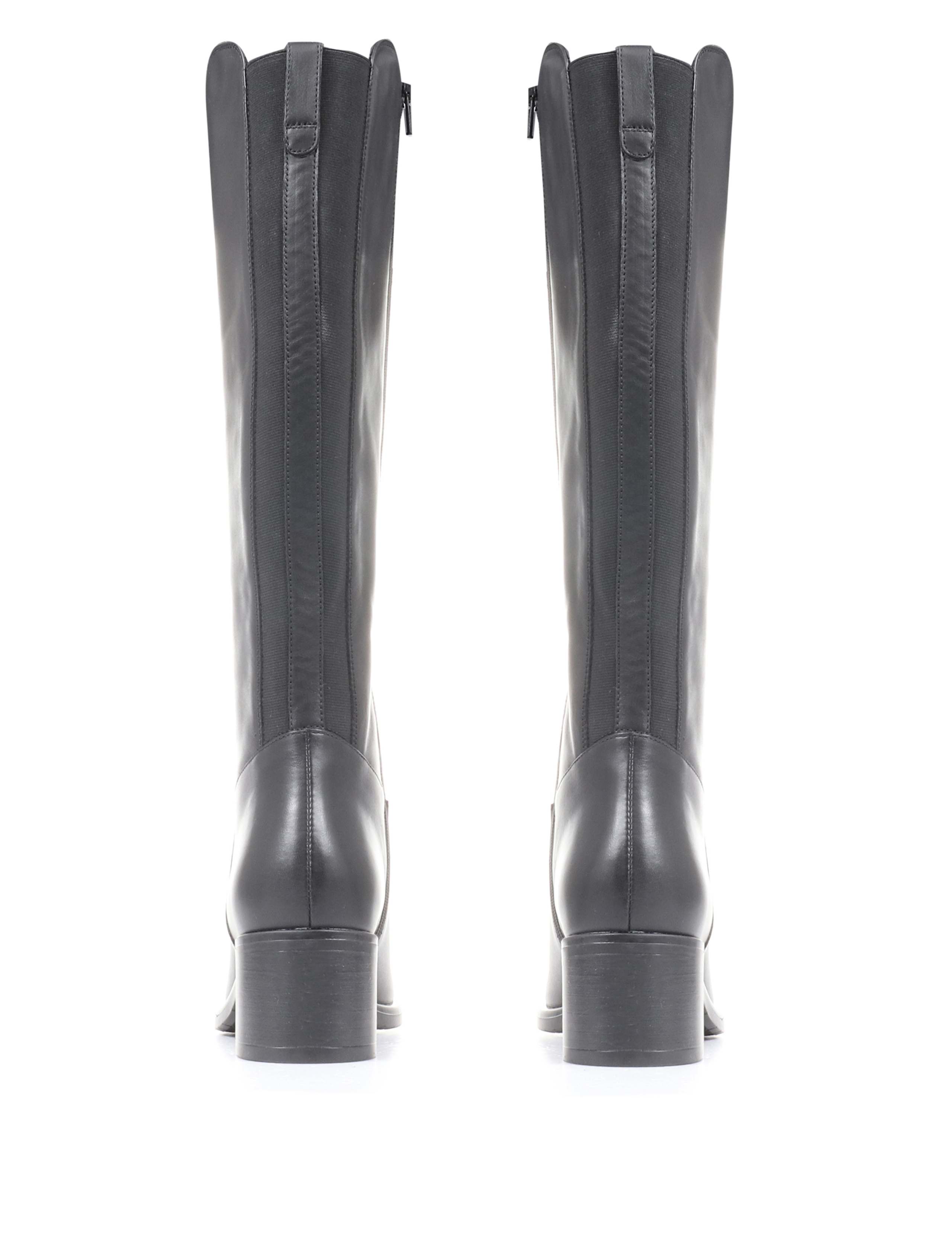 Leather Block Heel Knee High Boots 5 of 7