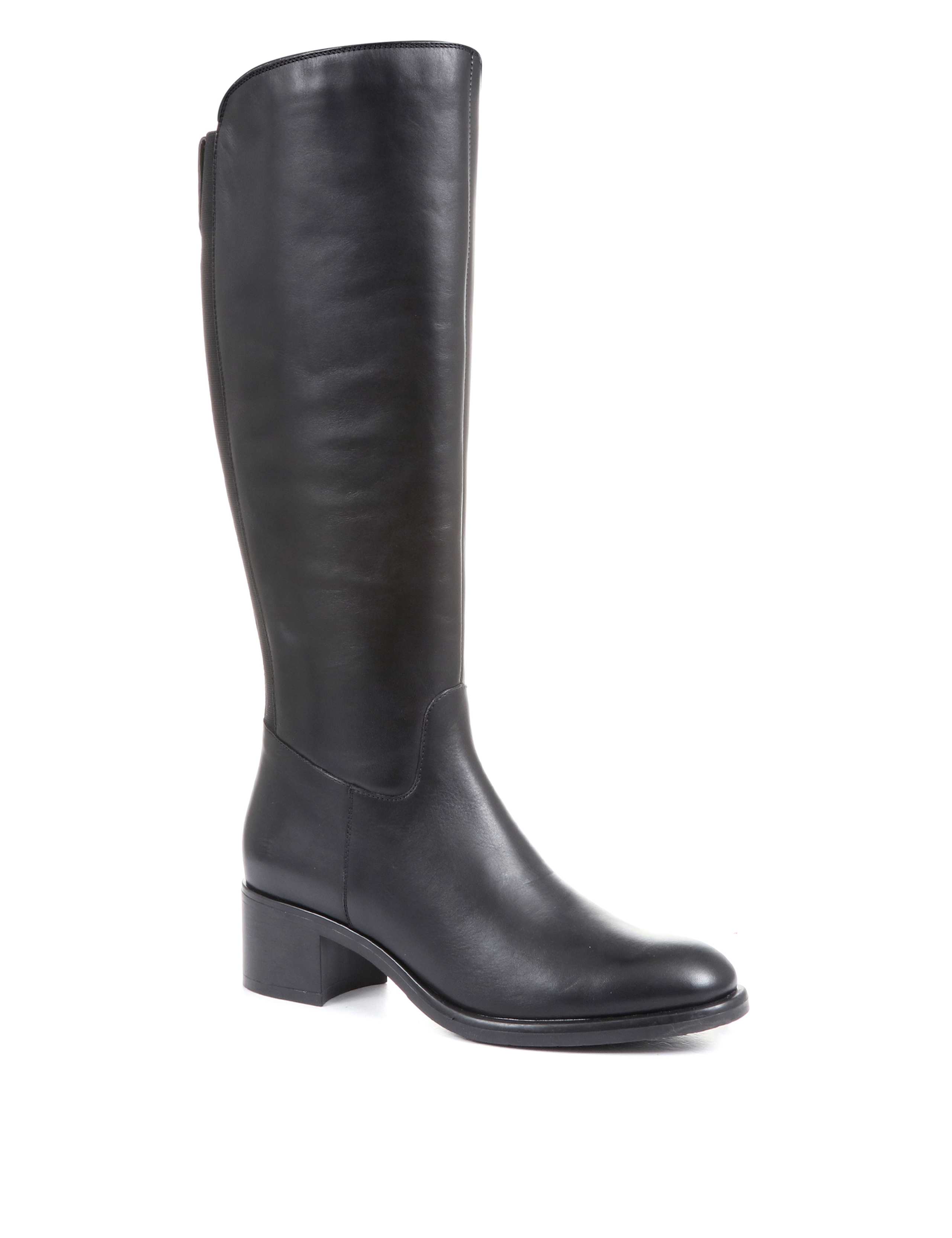 Leather Block Heel Knee High Boots 2 of 7