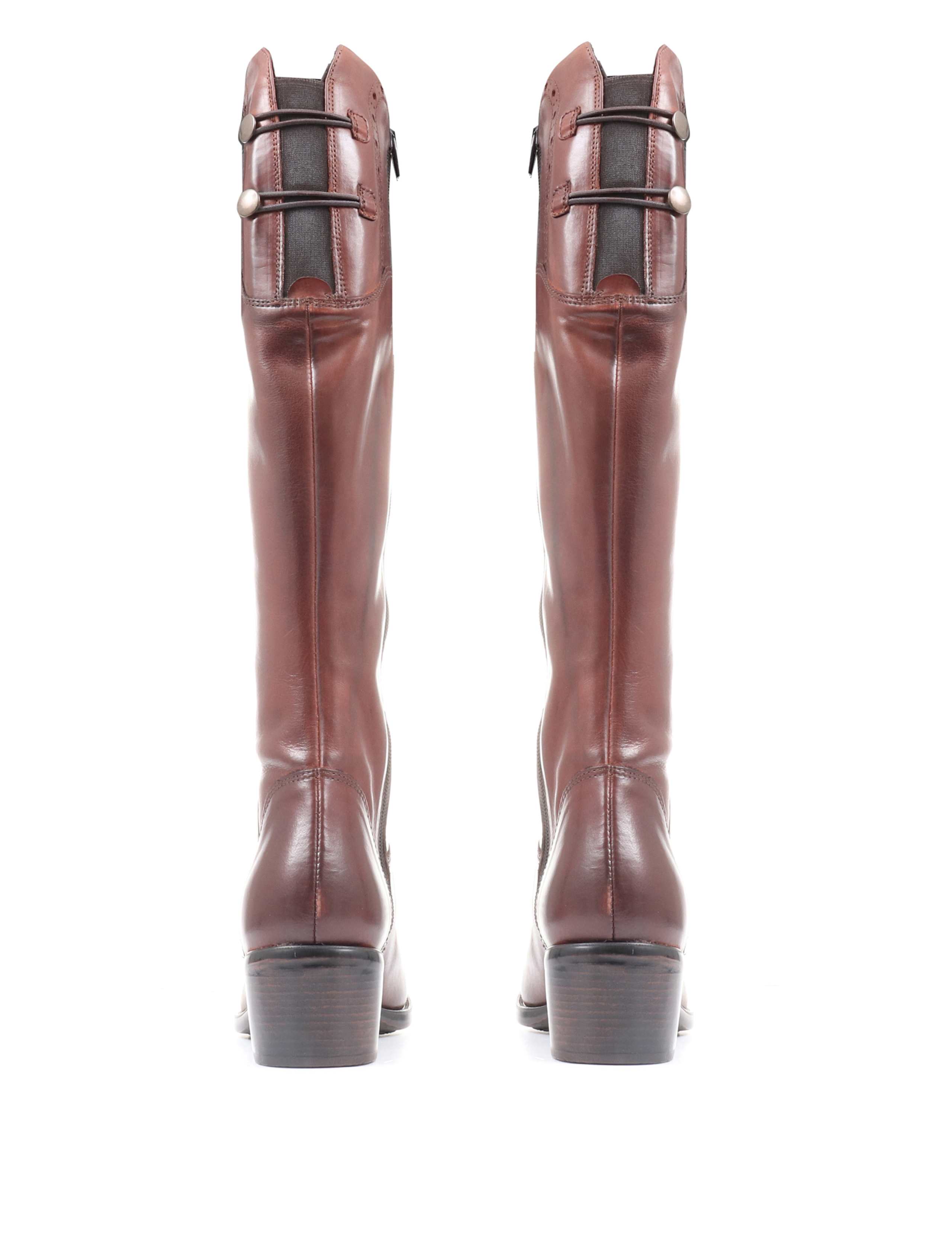 Leather Block Heel Knee High Boots 5 of 7