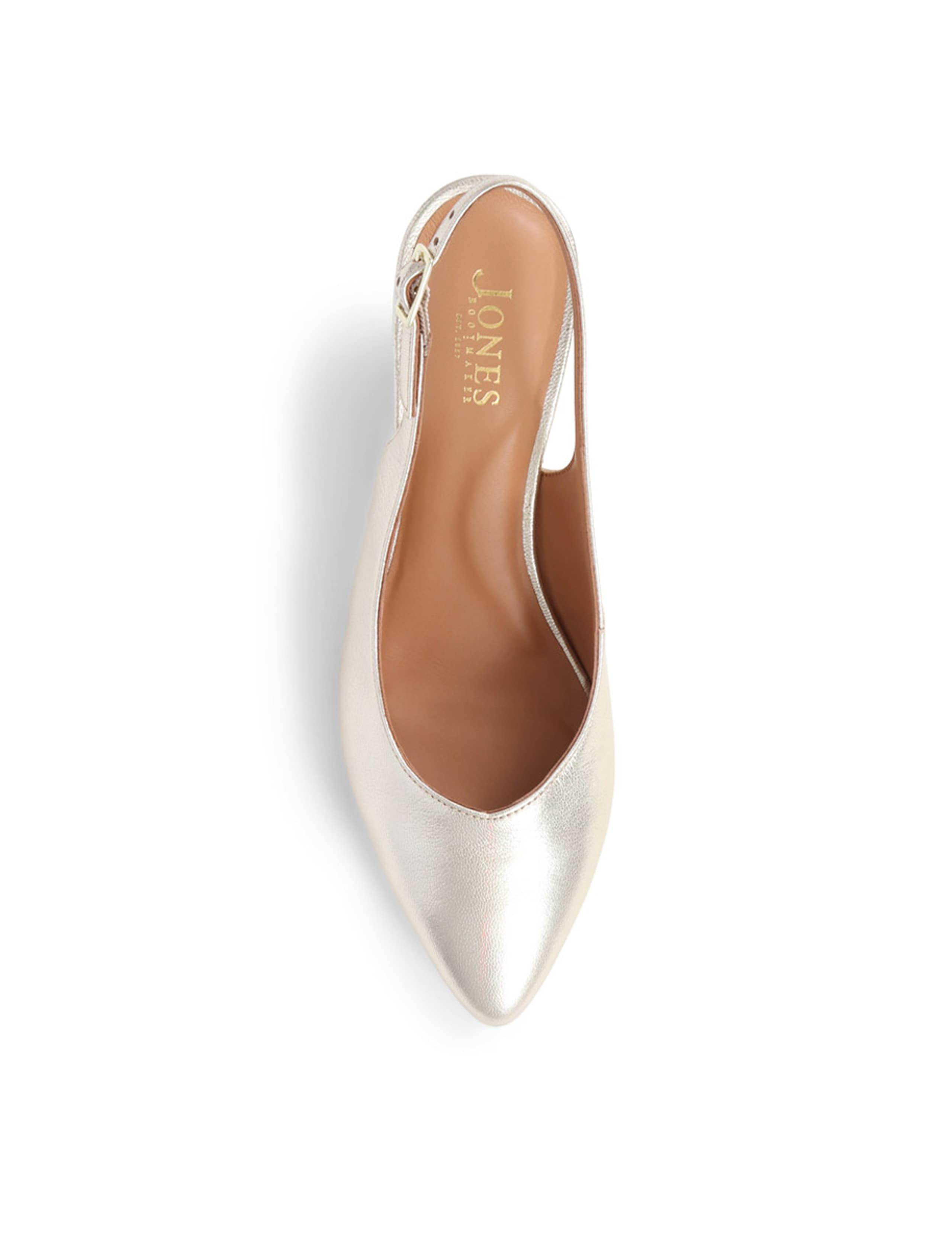 Leather Metallic Kitten Heel Slingback Shoes 5 of 7