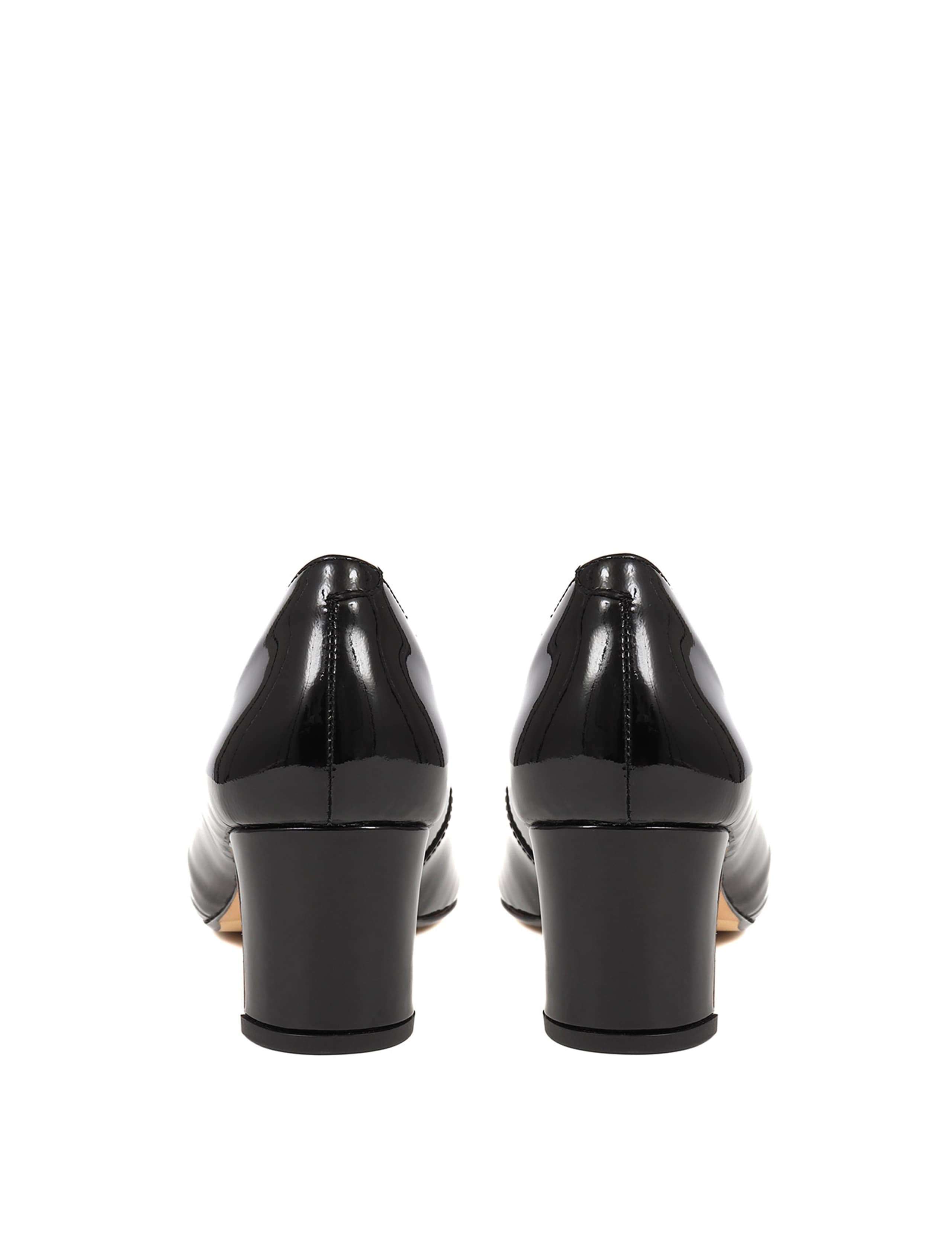 Leather Patent Slip On Block Heel Shoes 6 of 7