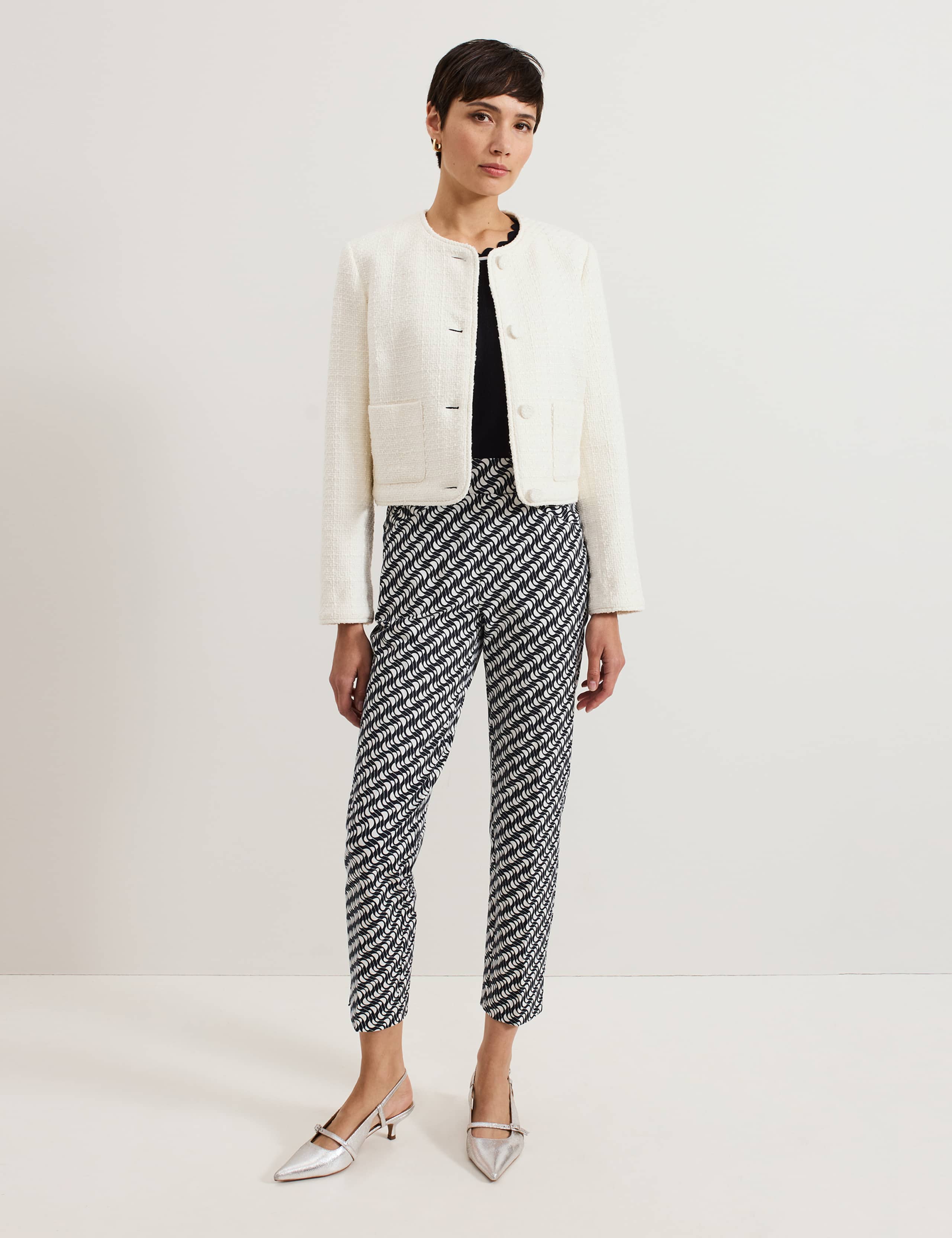 Printed Straight Leg Cropped Trousers 7 of 7