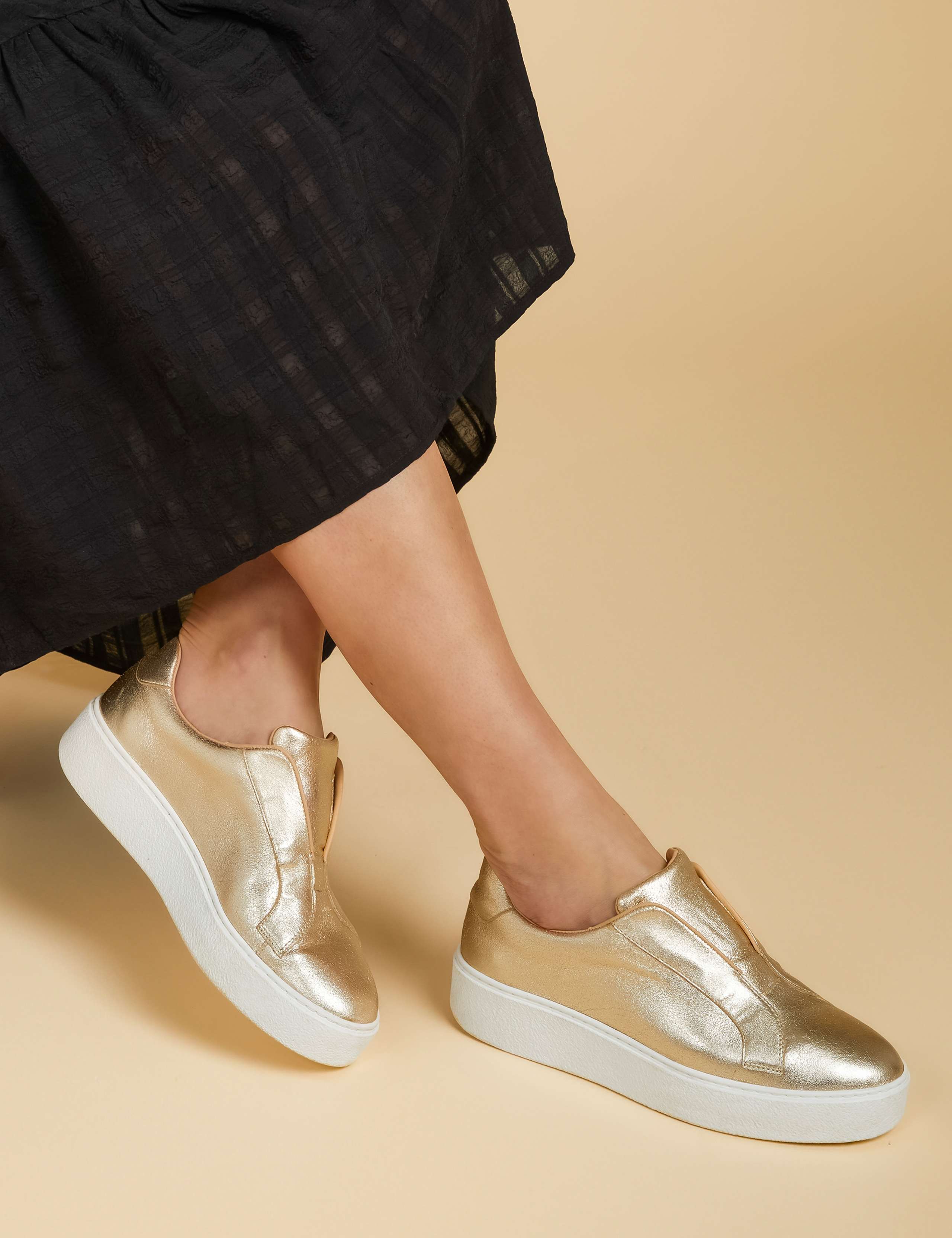 Leather Slip On Platform Trainers 1 of 7