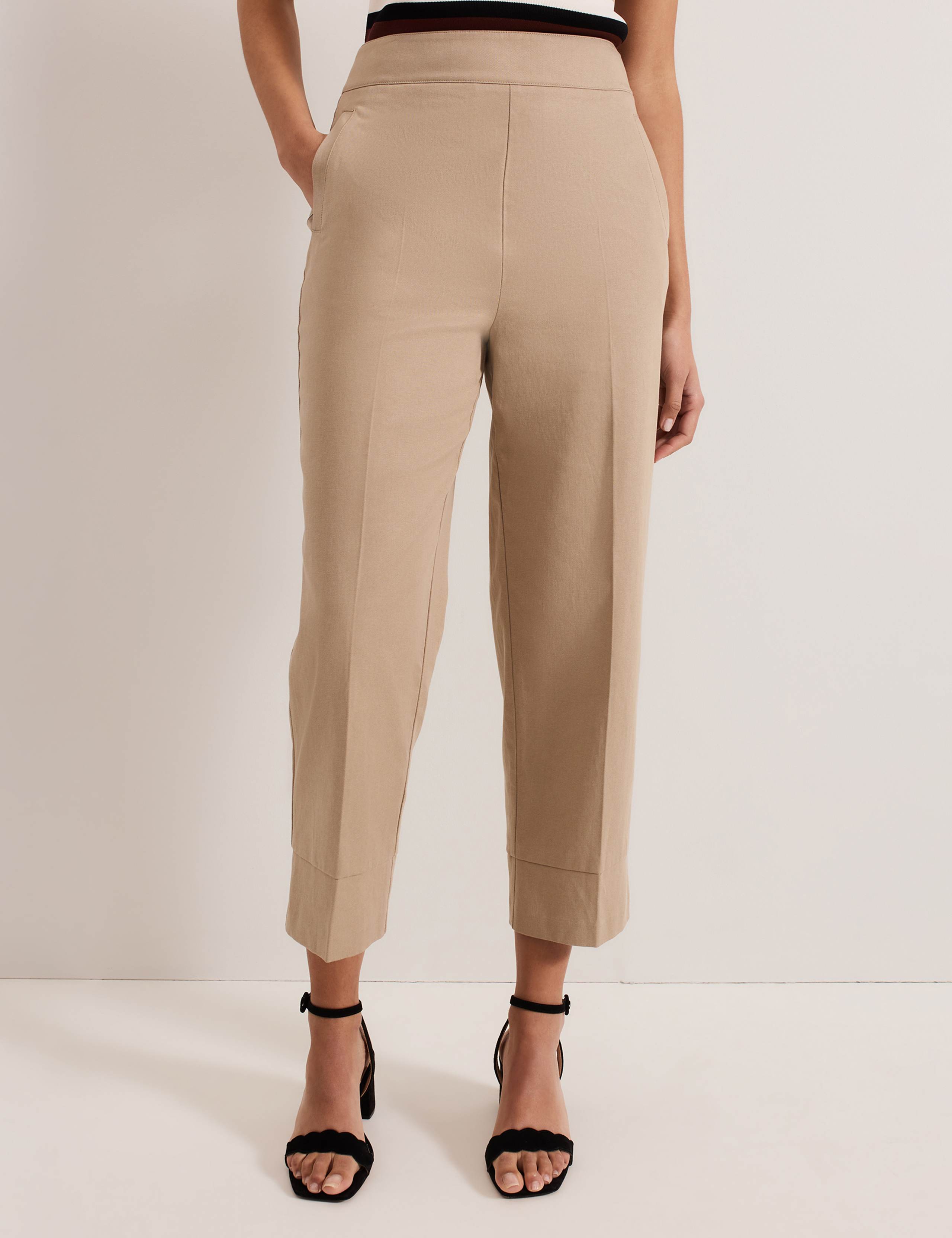 Lyocell Rich Straight Leg Cropped Trousers 3 of 8