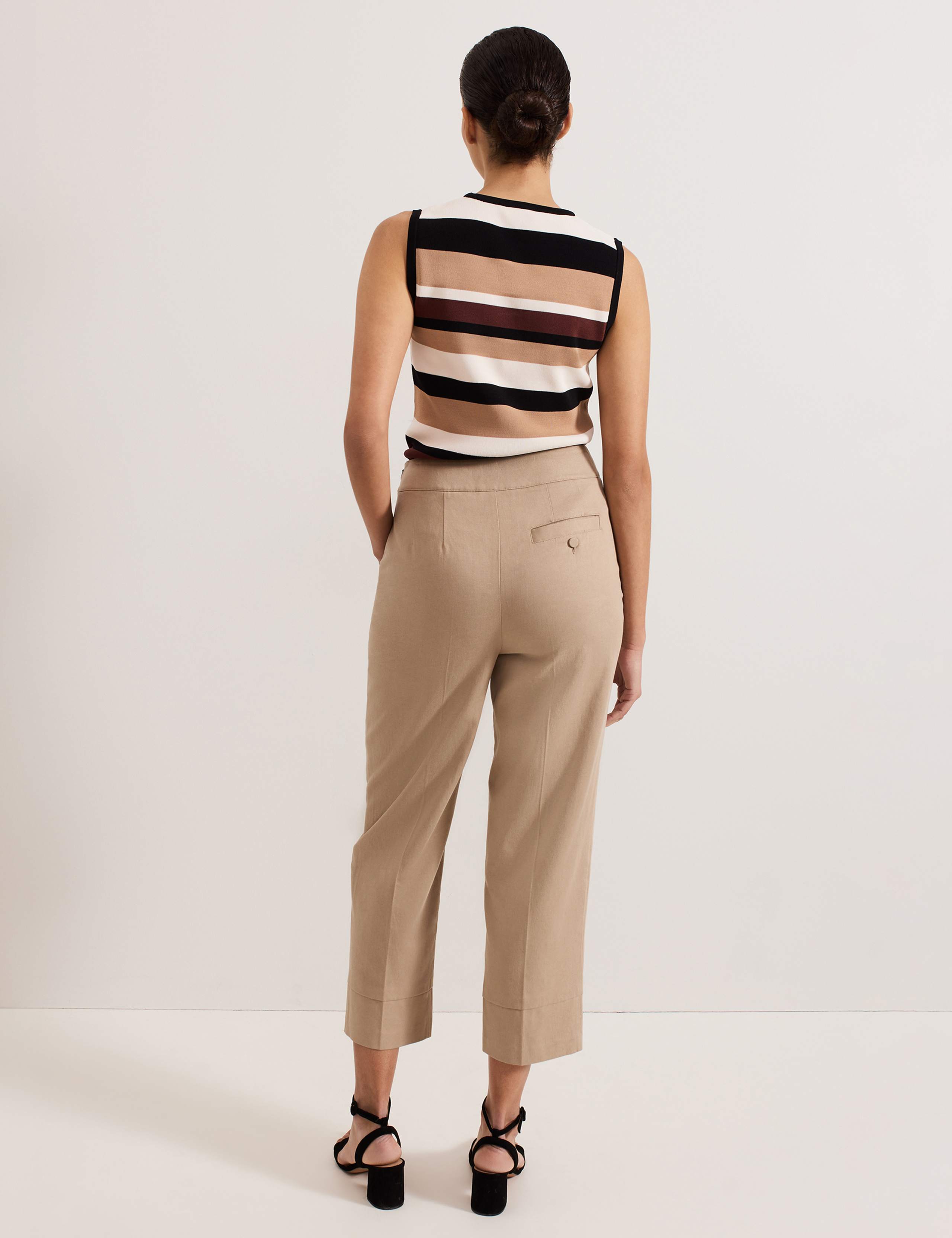 Lyocell Rich Straight Leg Cropped Trousers 4 of 8