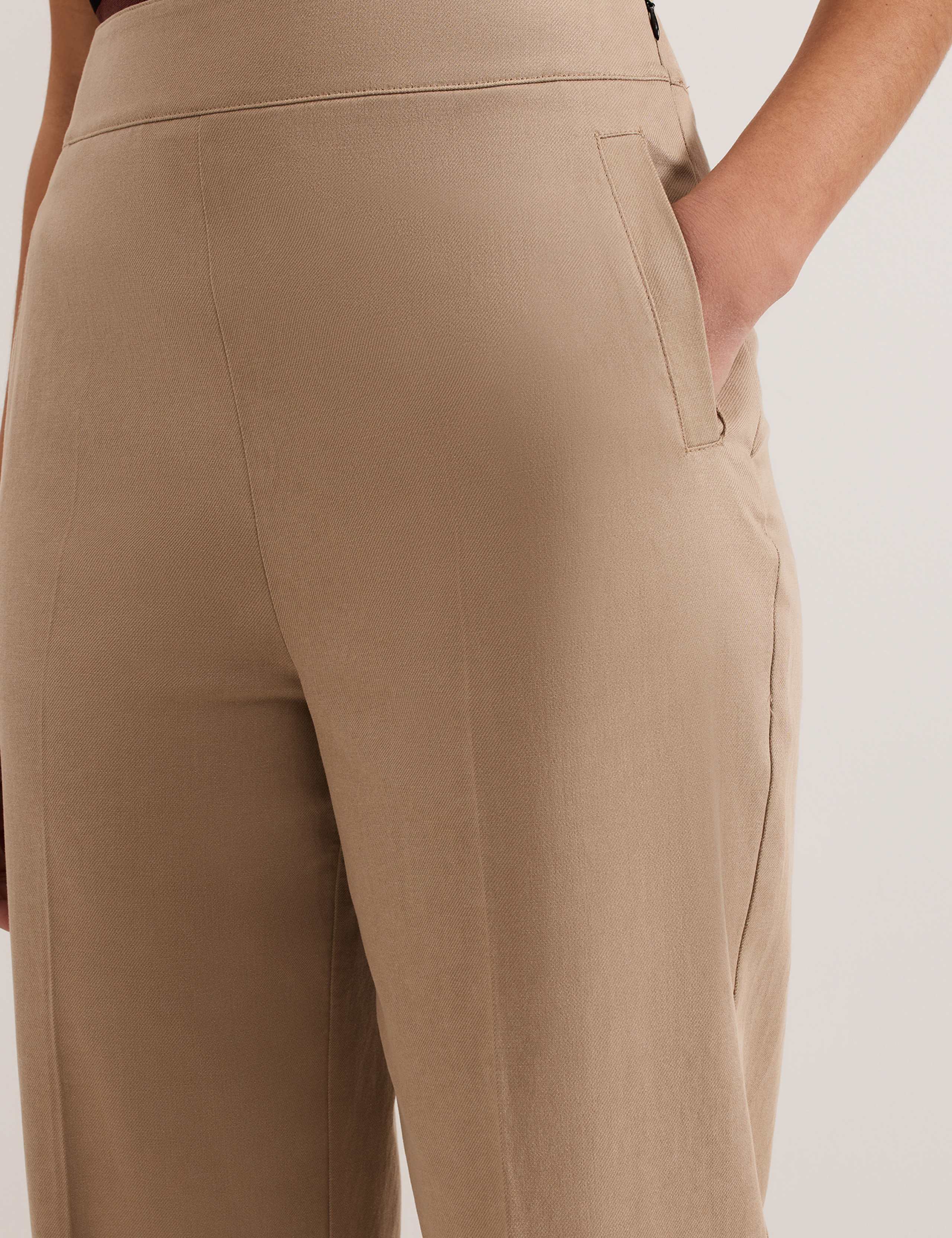 Lyocell Rich Straight Leg Cropped Trousers 5 of 8