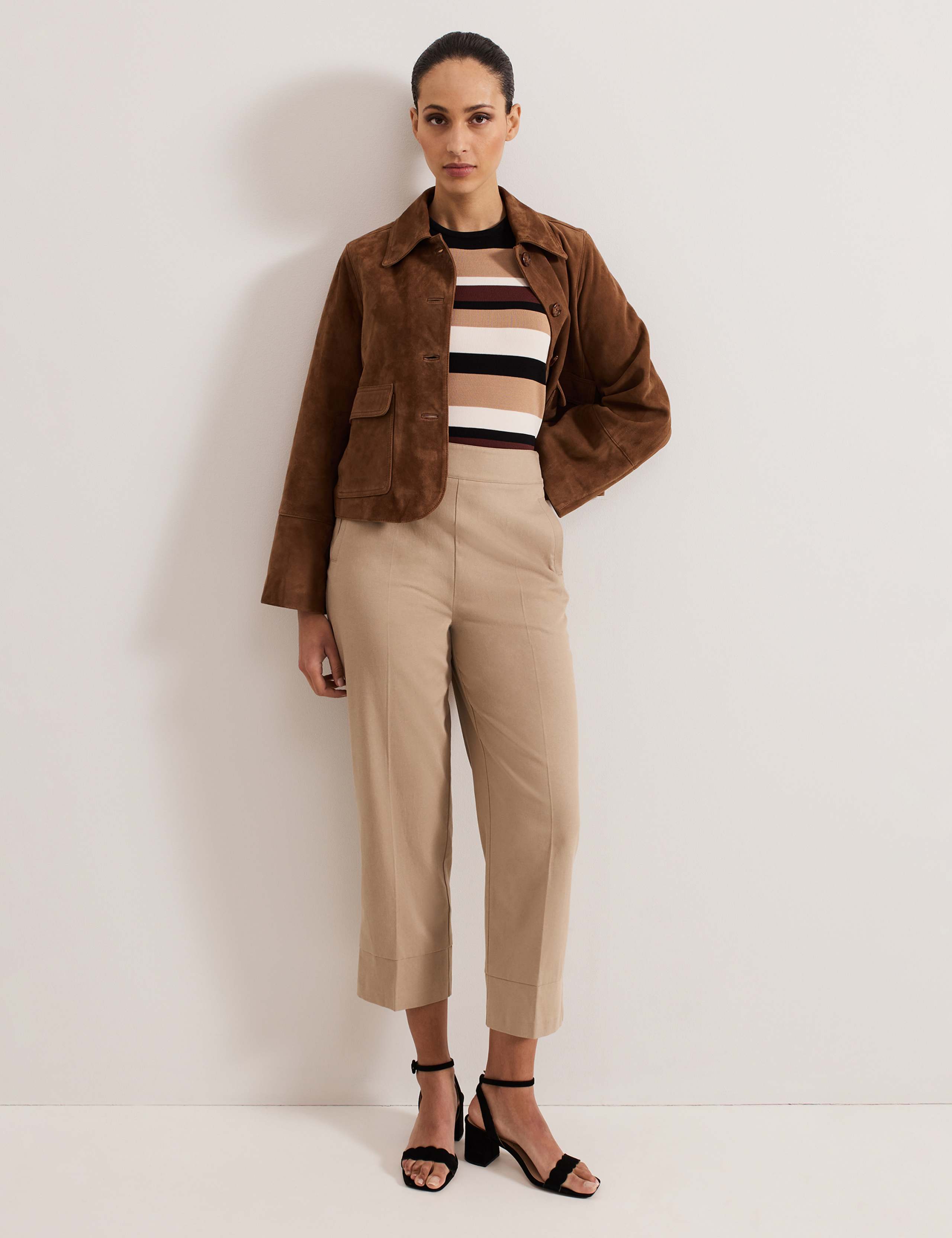 Lyocell Rich Straight Leg Cropped Trousers 7 of 8