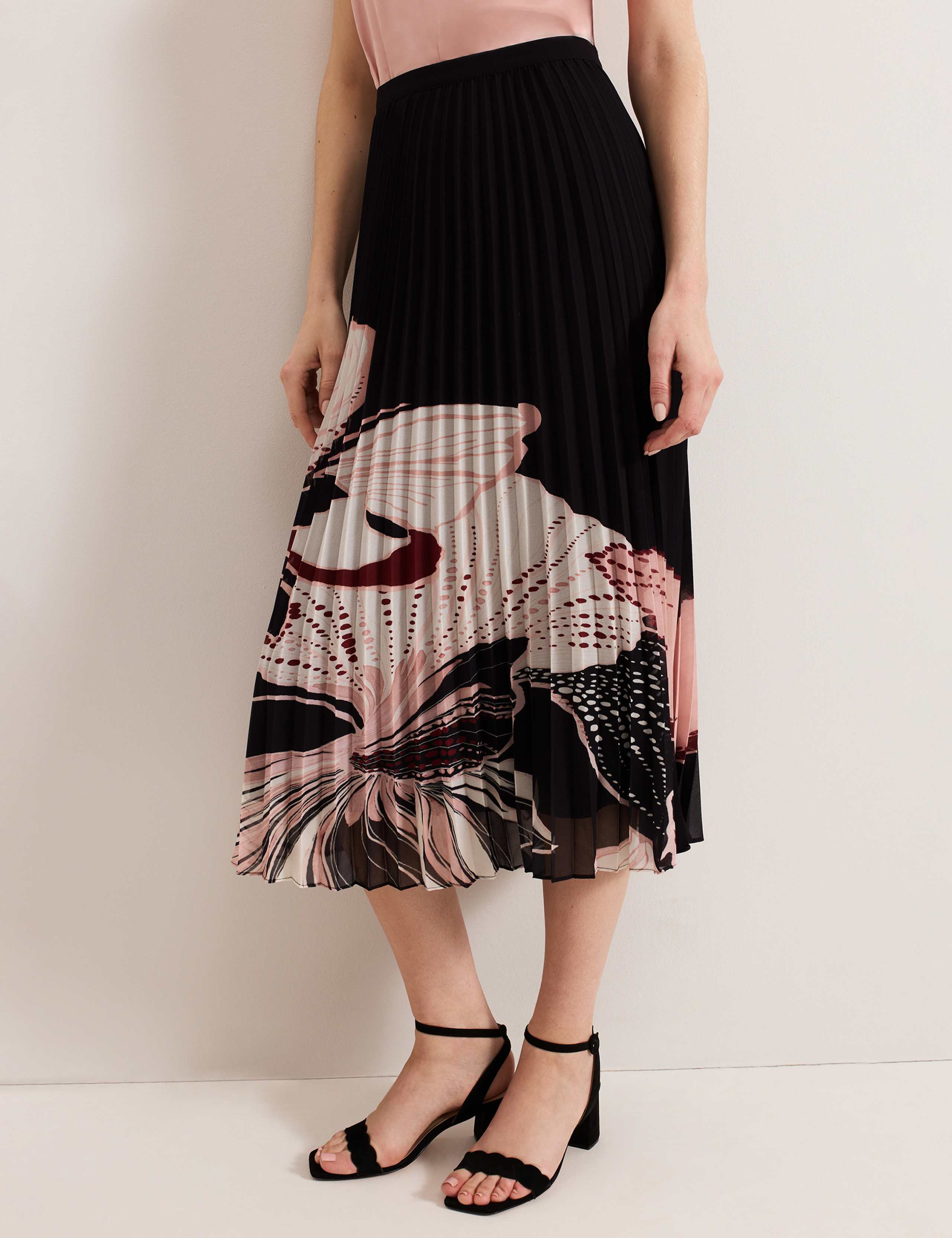 Floral Pleated Midi Skirt 3 of 6