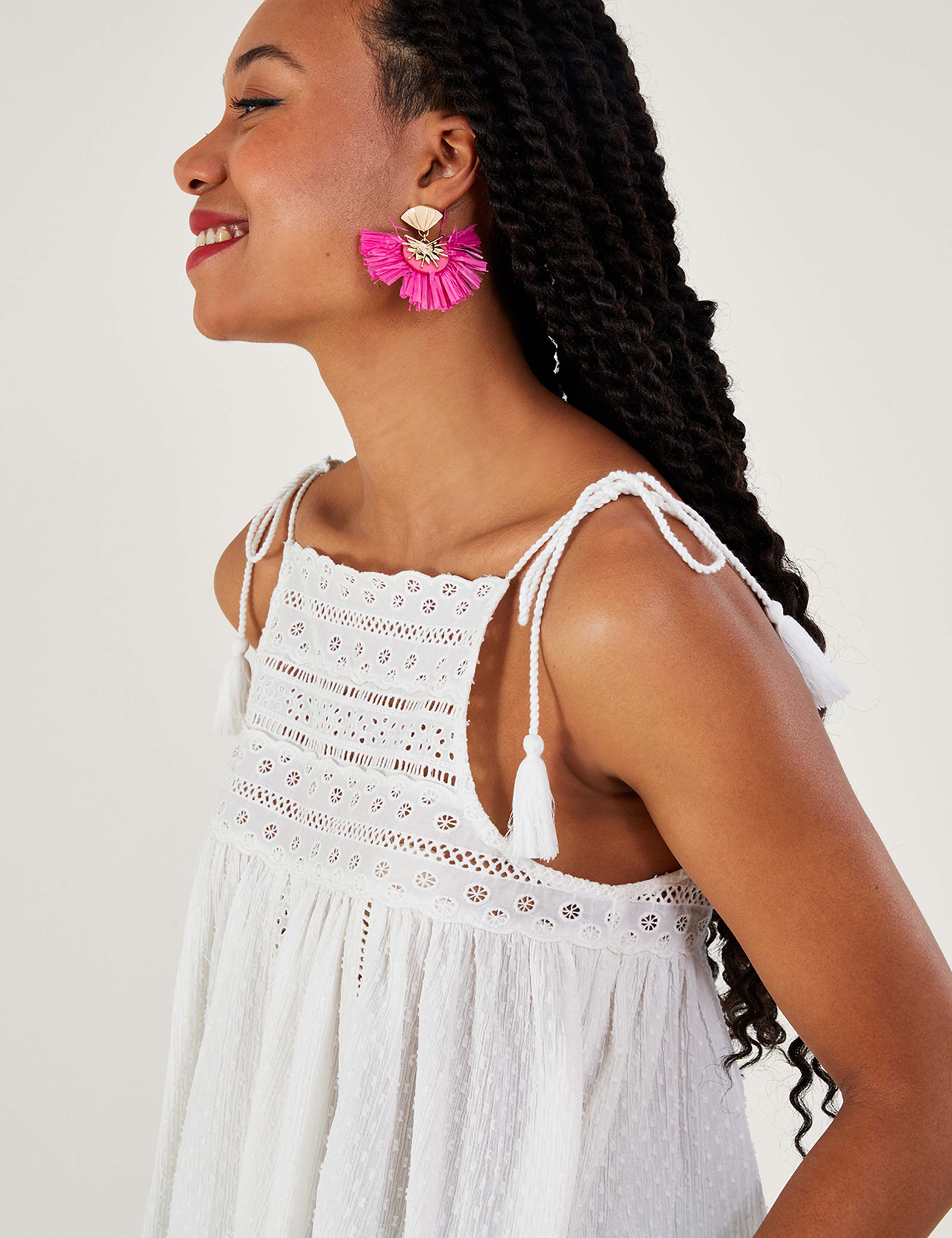 Pure Cotton Broderie High Neck Cami Top 4 of 4