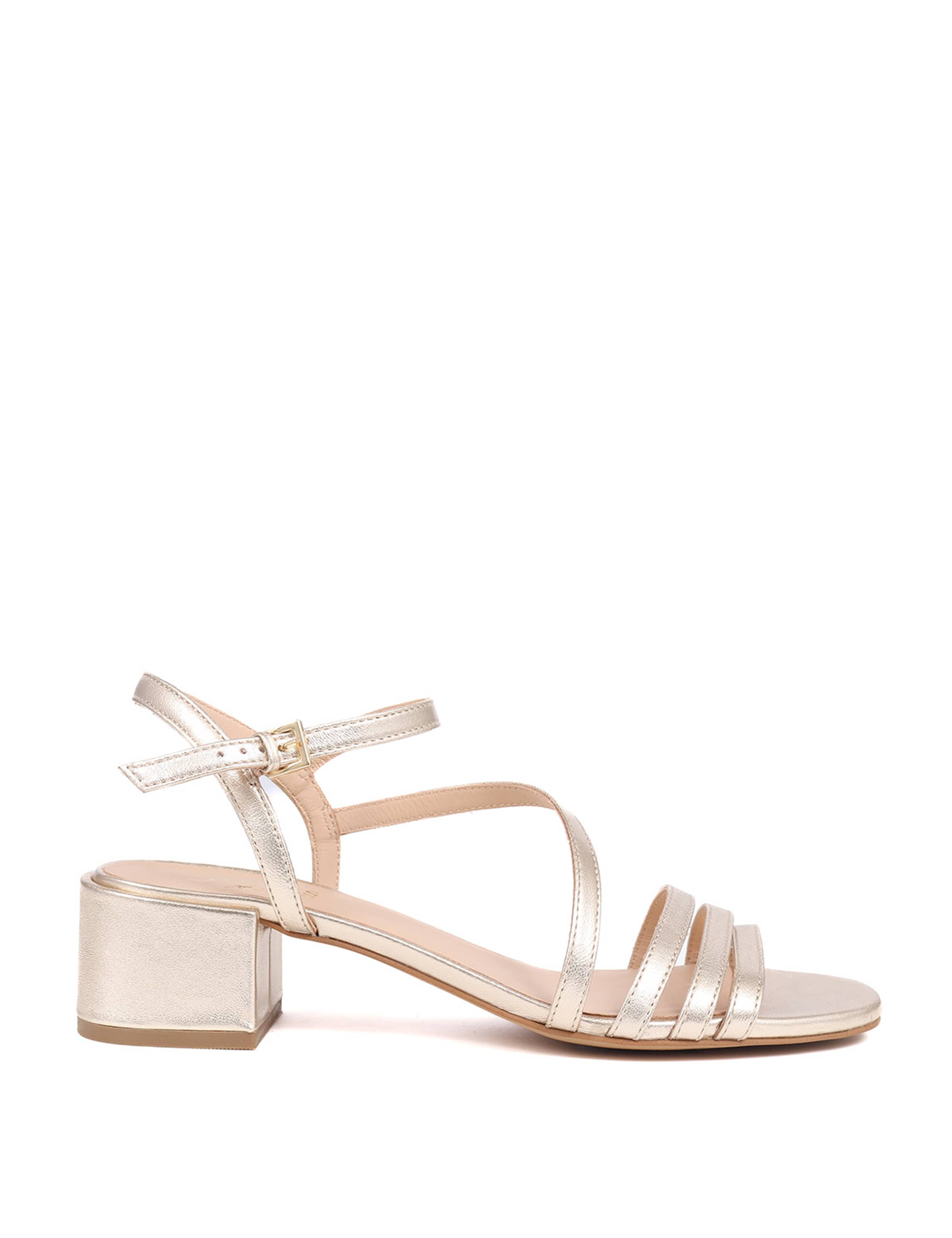 Leather Ankle Strap Block Heel Sandals 2 of 7