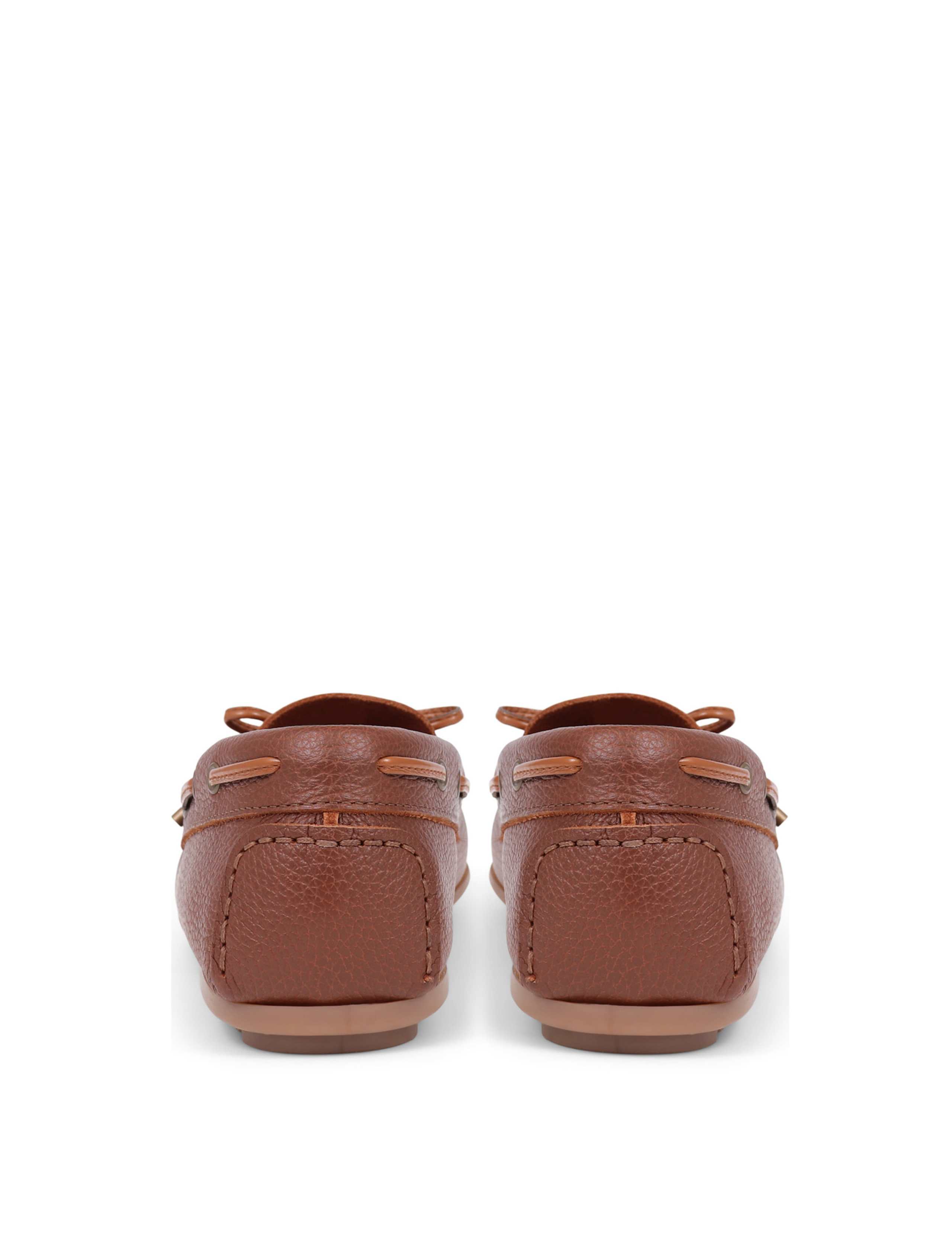 Leather Bow Slip On Flat Boat Shoes 6 of 7
