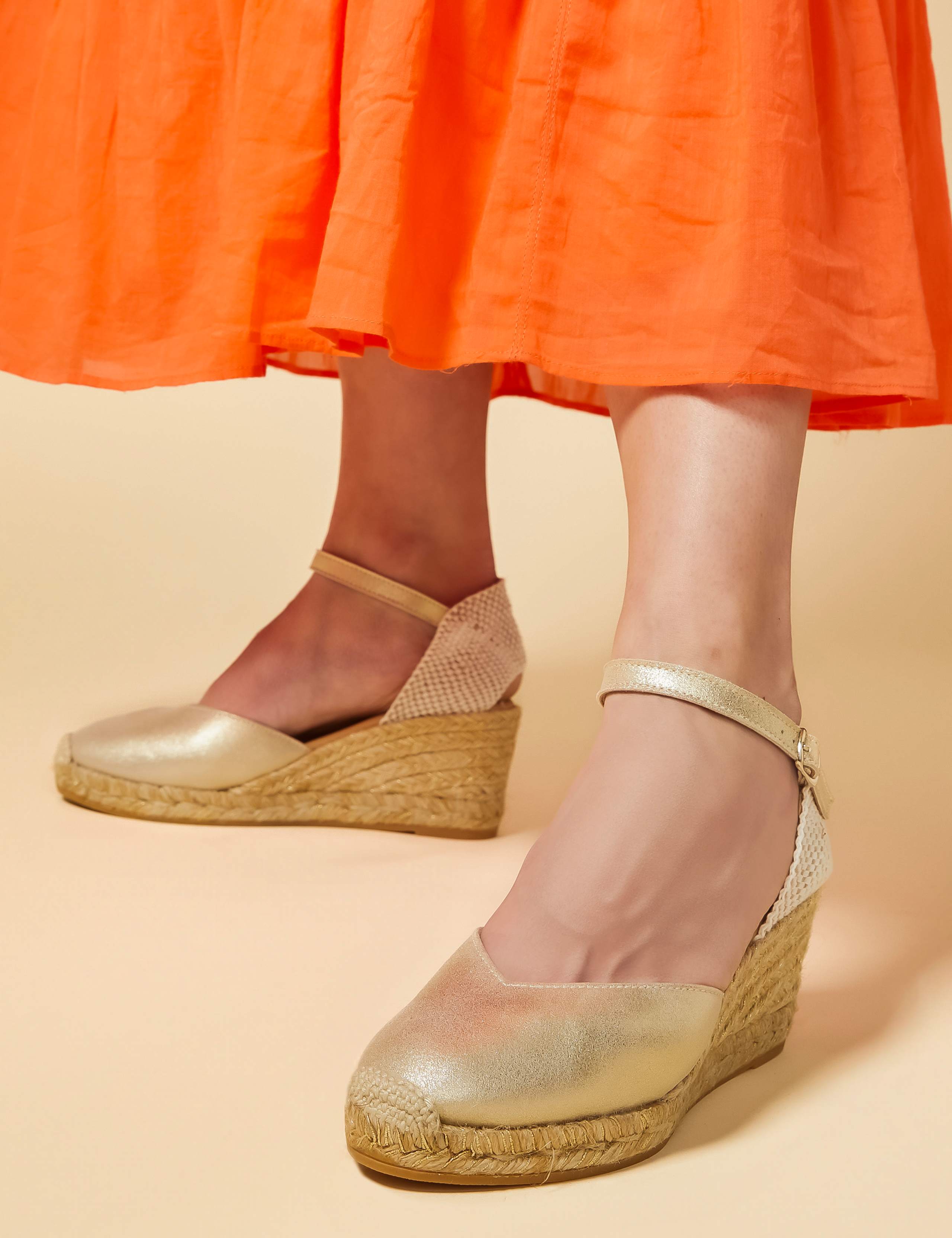 Leather Ankle Strap Wedge Espadrilles 1 of 7