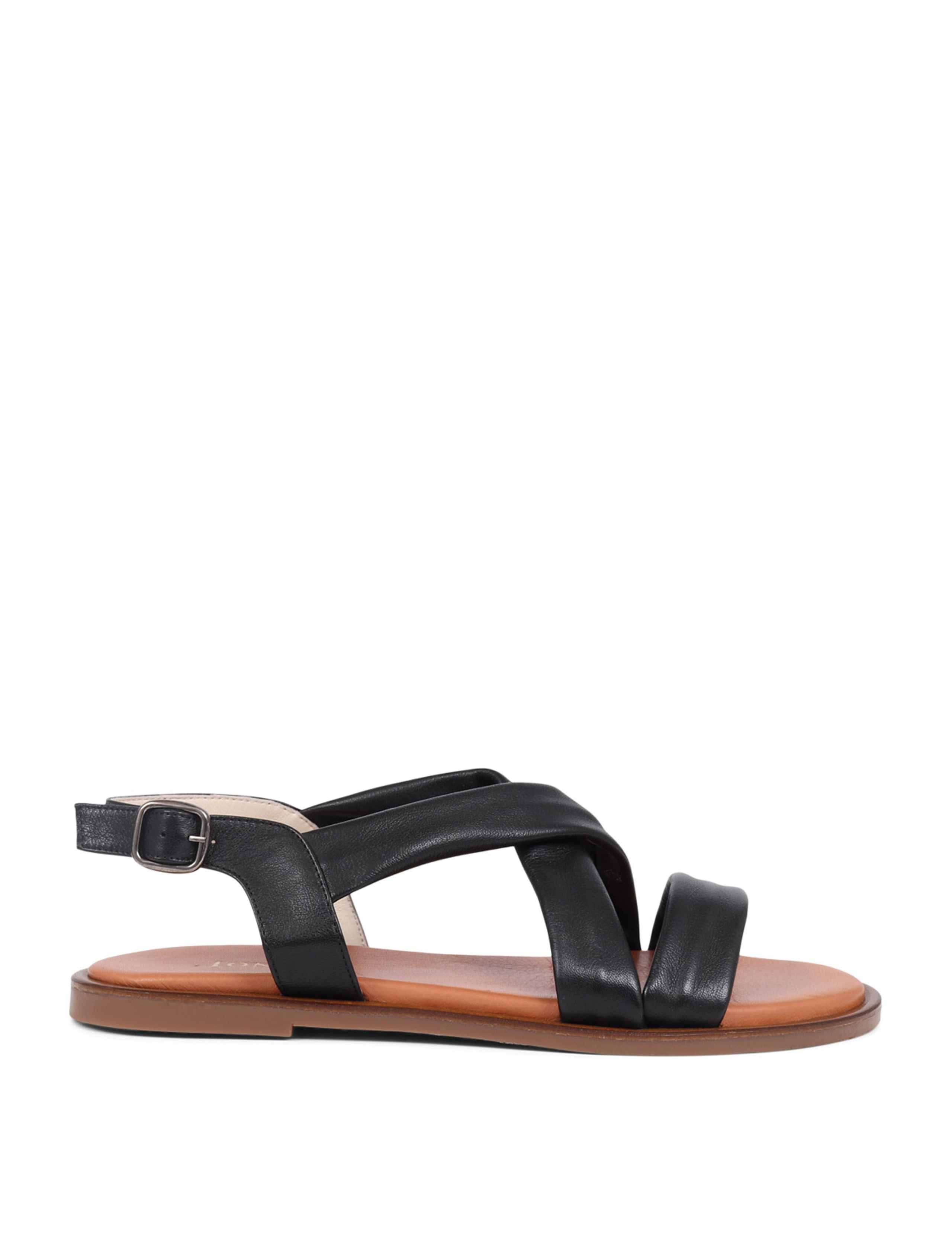 Leather Ankle Strap Flat Sandals 2 of 8