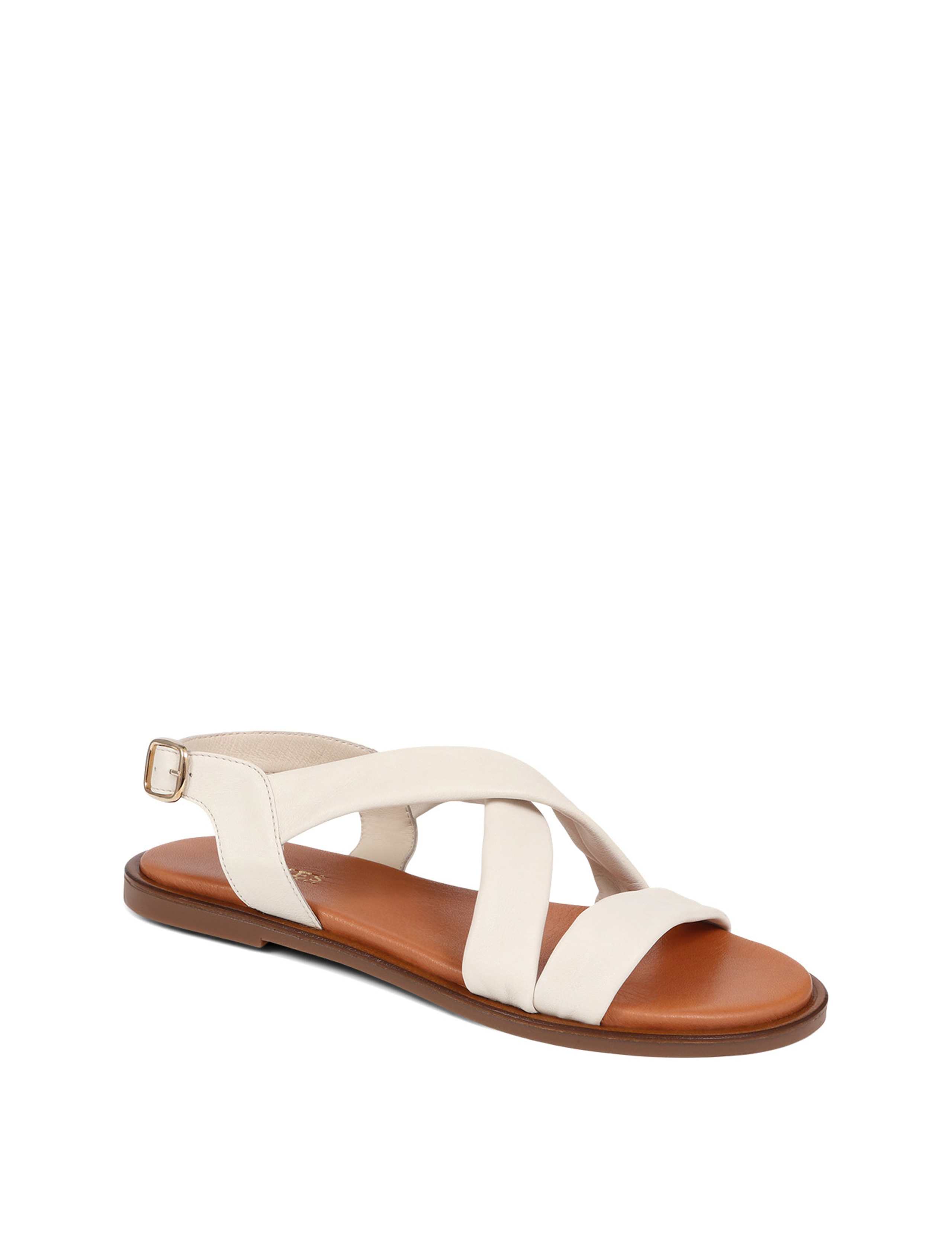 Leather Ankle Strap Flat Sandals 4 of 7